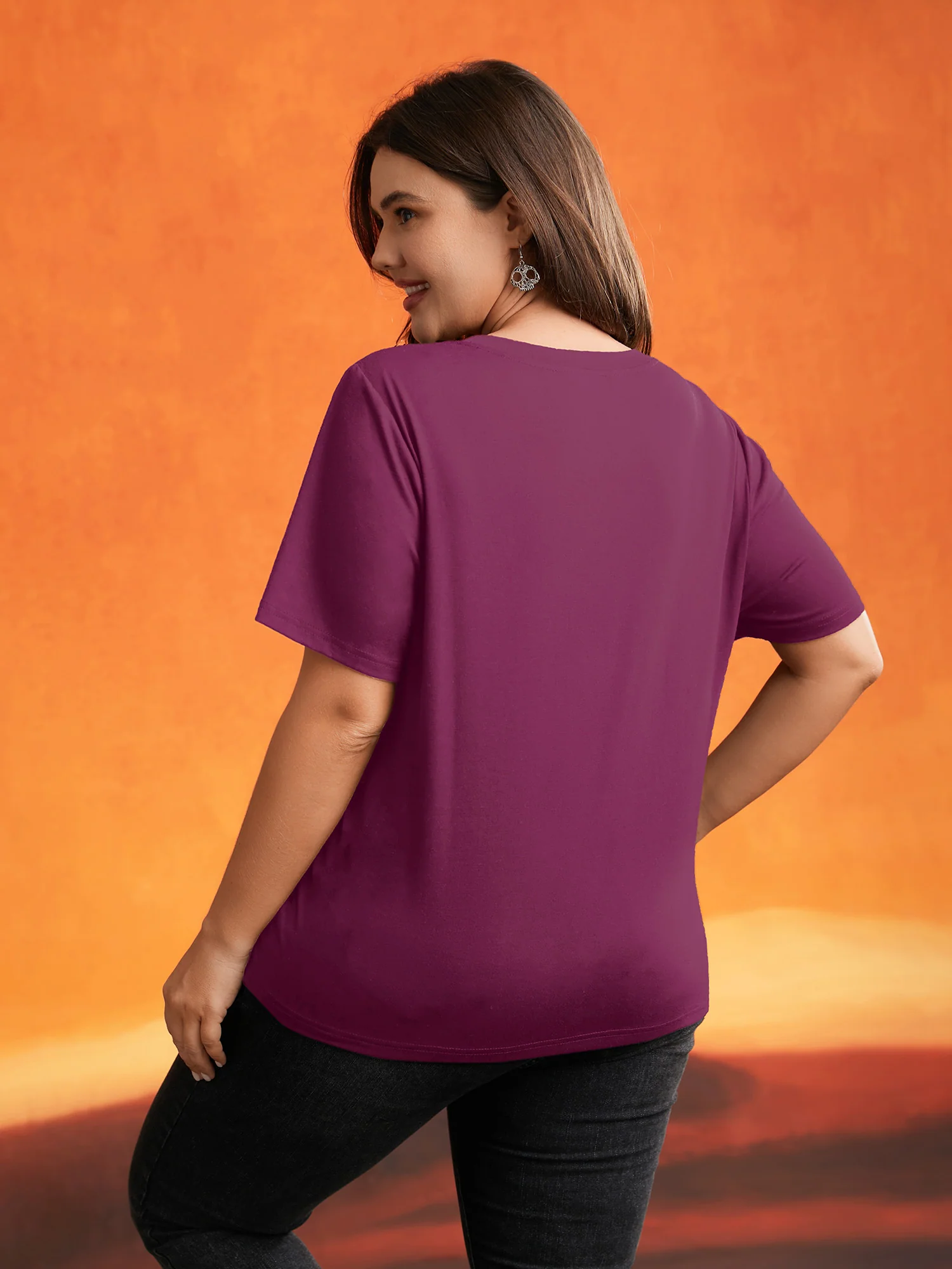 Jack-O-Lantern Neck Hollow Embroidered T-shirt - Image 13
