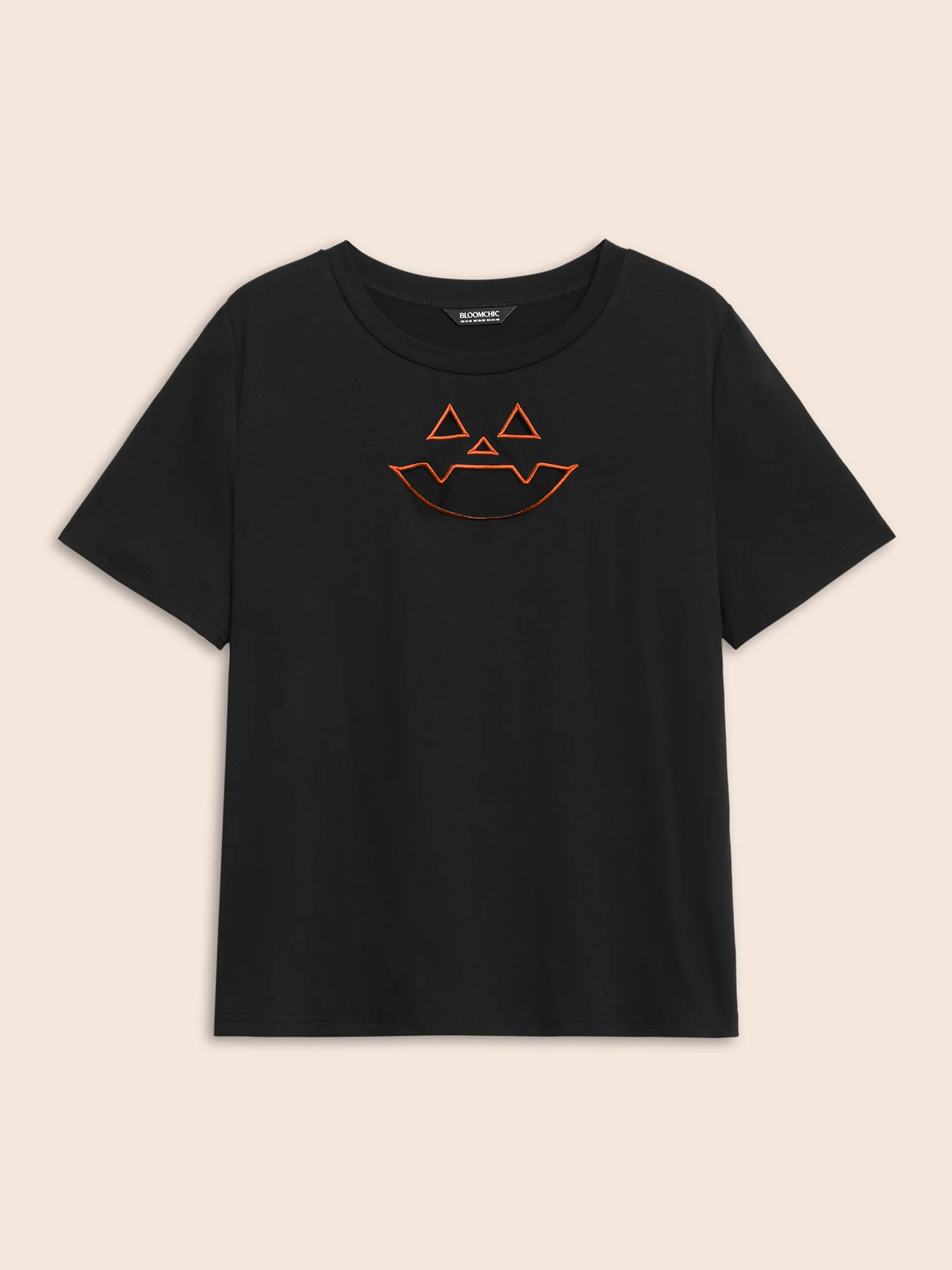 Jack-O-Lantern Neck Hollow Embroidered T-shirt - Image 6