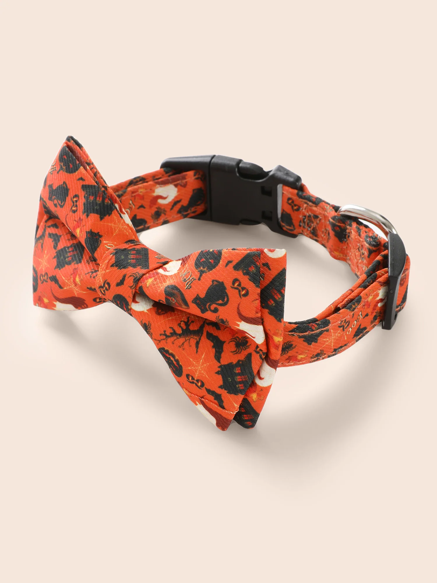 Jack-O-Lantern Pattern Bow Pet Collar - Image 3