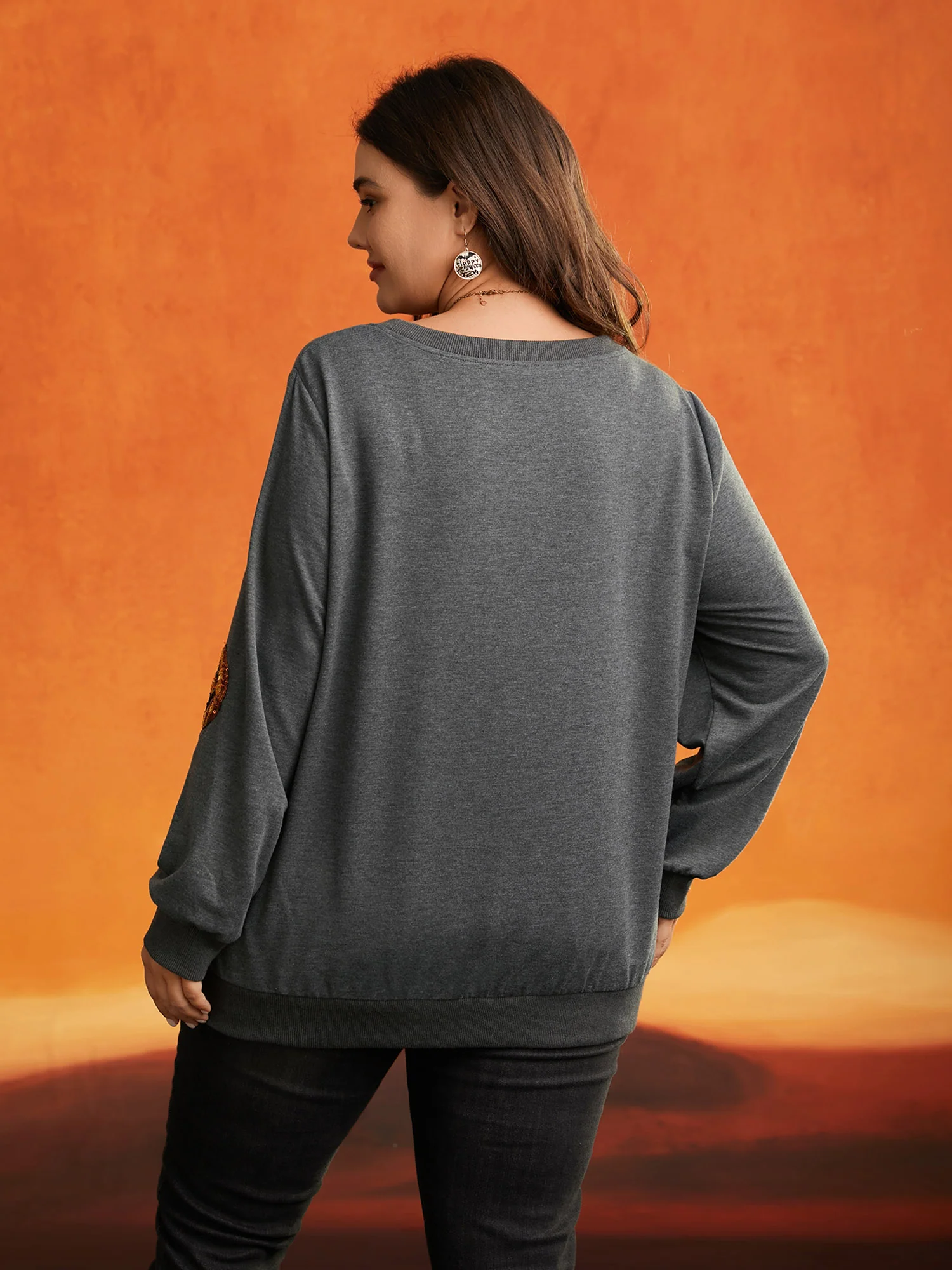 Jack-O-Lantern Sequin Sweatshirt - Image 4