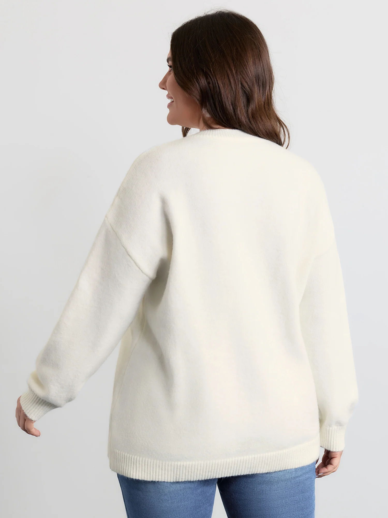 Supersoft Jacquard Bow Hand-Threaded Pullover - Image 4