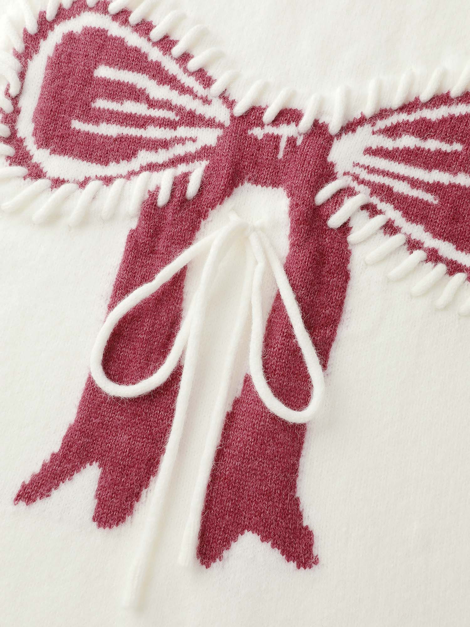 Supersoft Jacquard Bow Hand-Threaded Pullover - Image 5