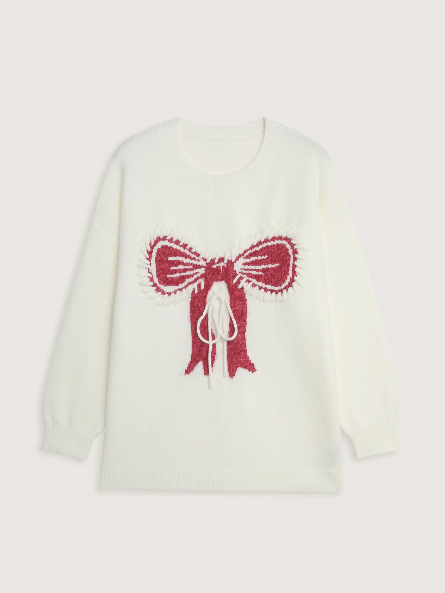 Supersoft Jacquard Bow Hand-Threaded Pullover - Image 7