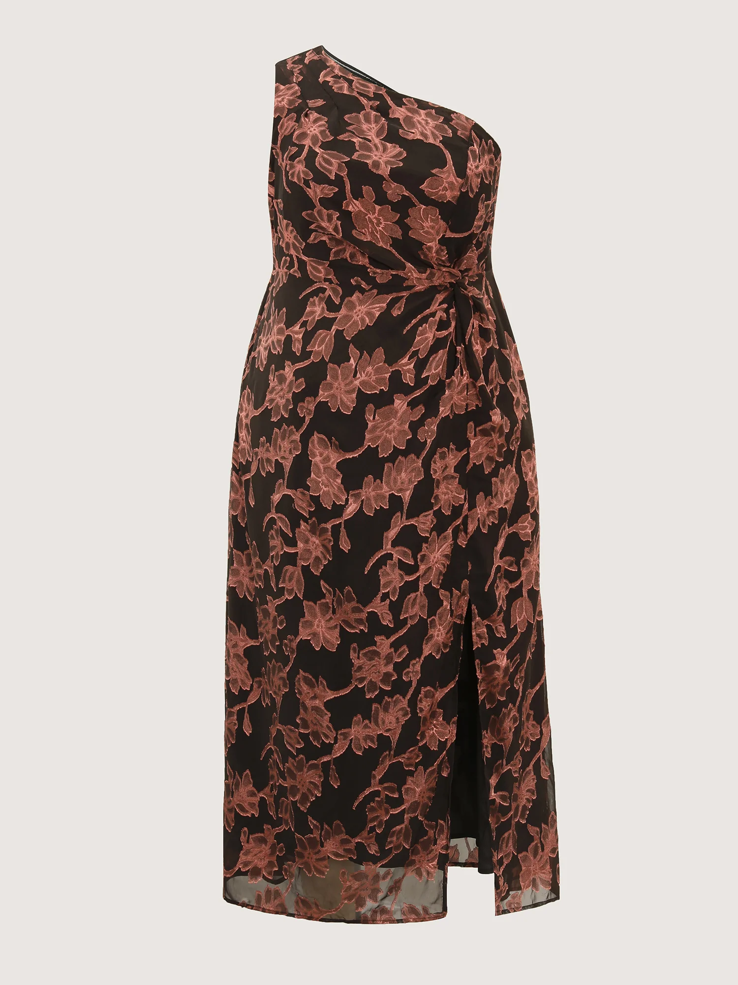 Jacquard Chiffon Knotted Waist Midi Dress - Image 7