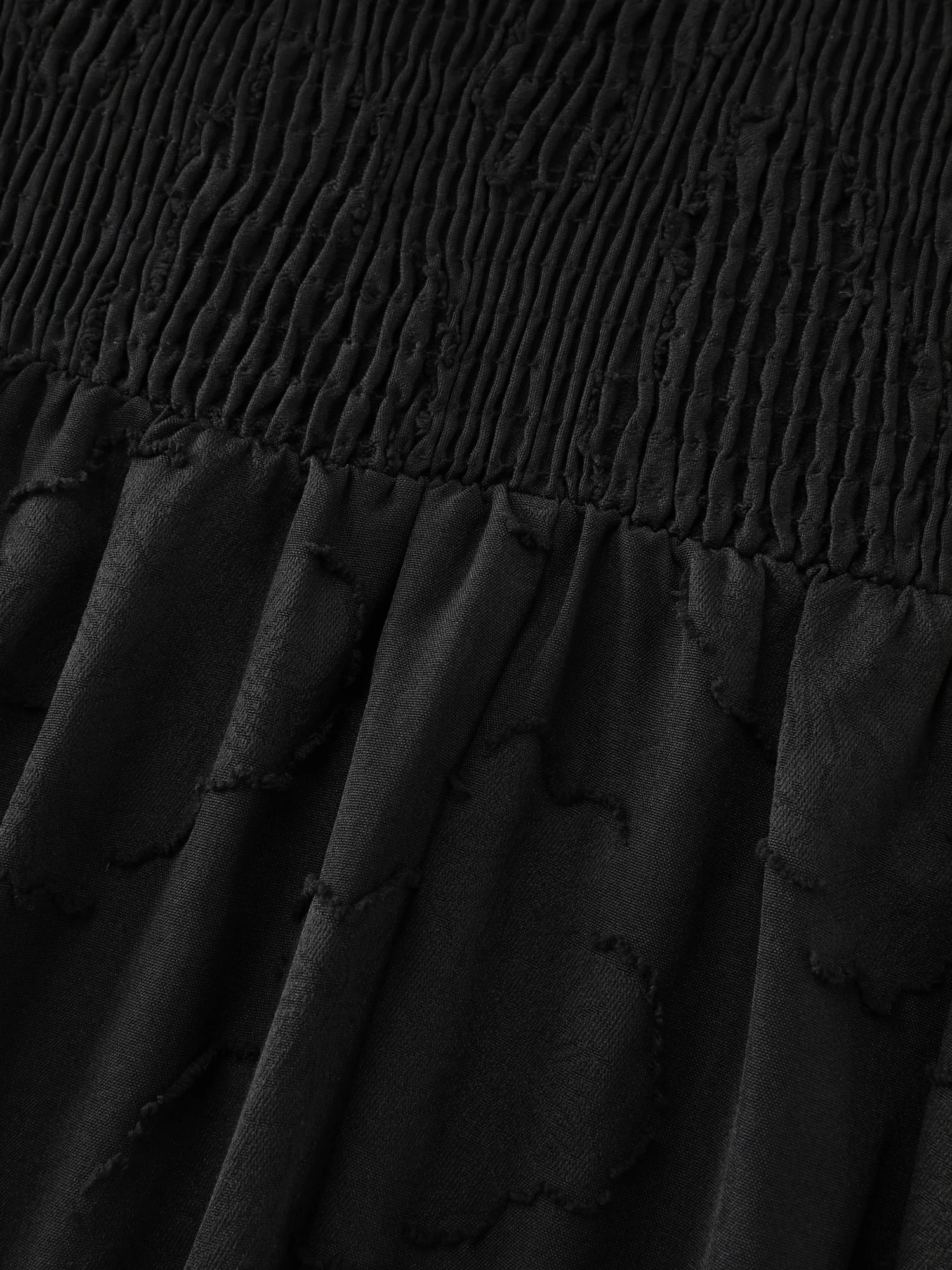 Jacquard Pockets Slit Shirred Back Midi Dress - Image 5