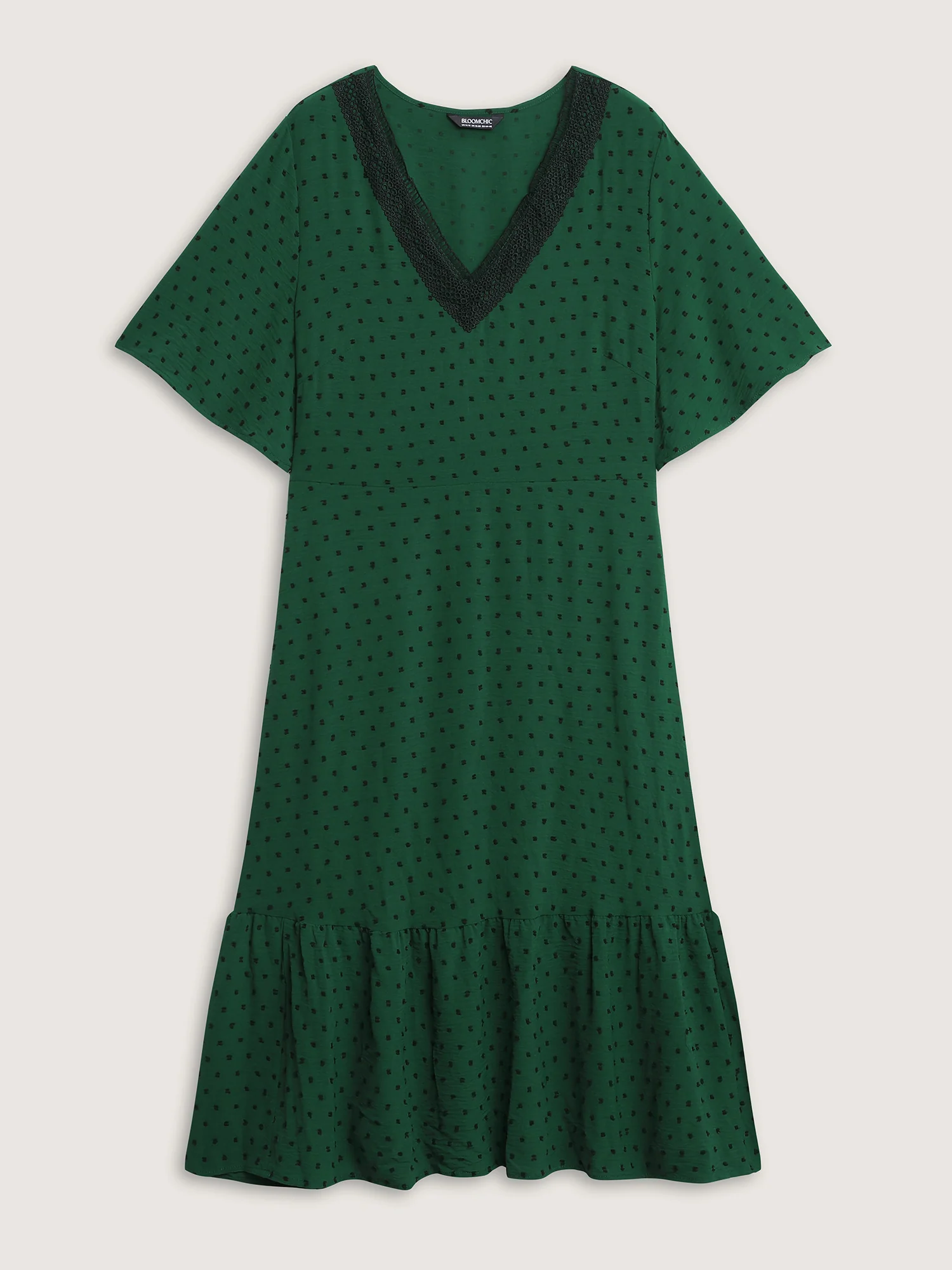 Jacquard Stretchy Waist Tiered Midi Dress - Image 7
