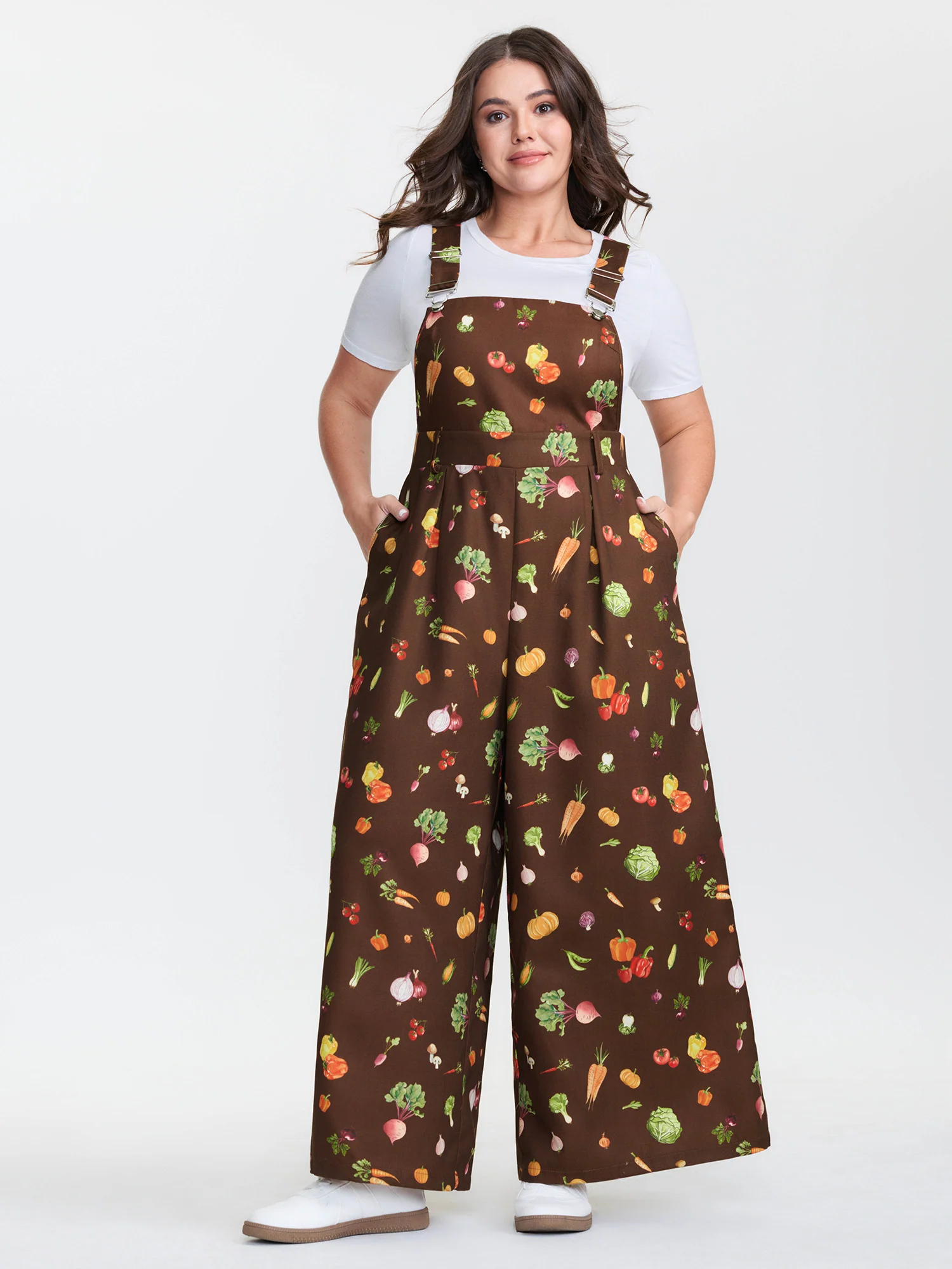 Juicy Fruity Print Adjustable Overall Jumpsuit