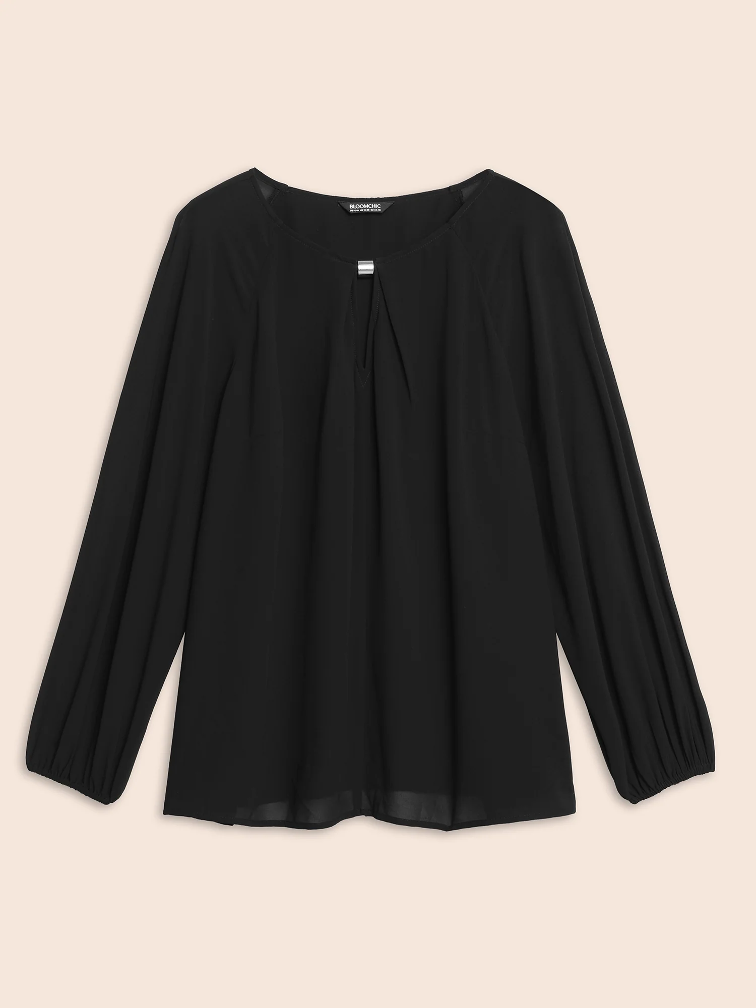 Keyhole Metal Detail Gathered Blouse - Image 8