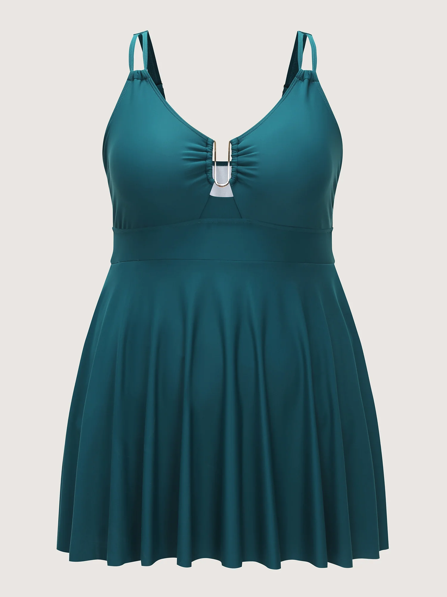 Keyhole Metal Detail Pockets Swim Dress - Image 6