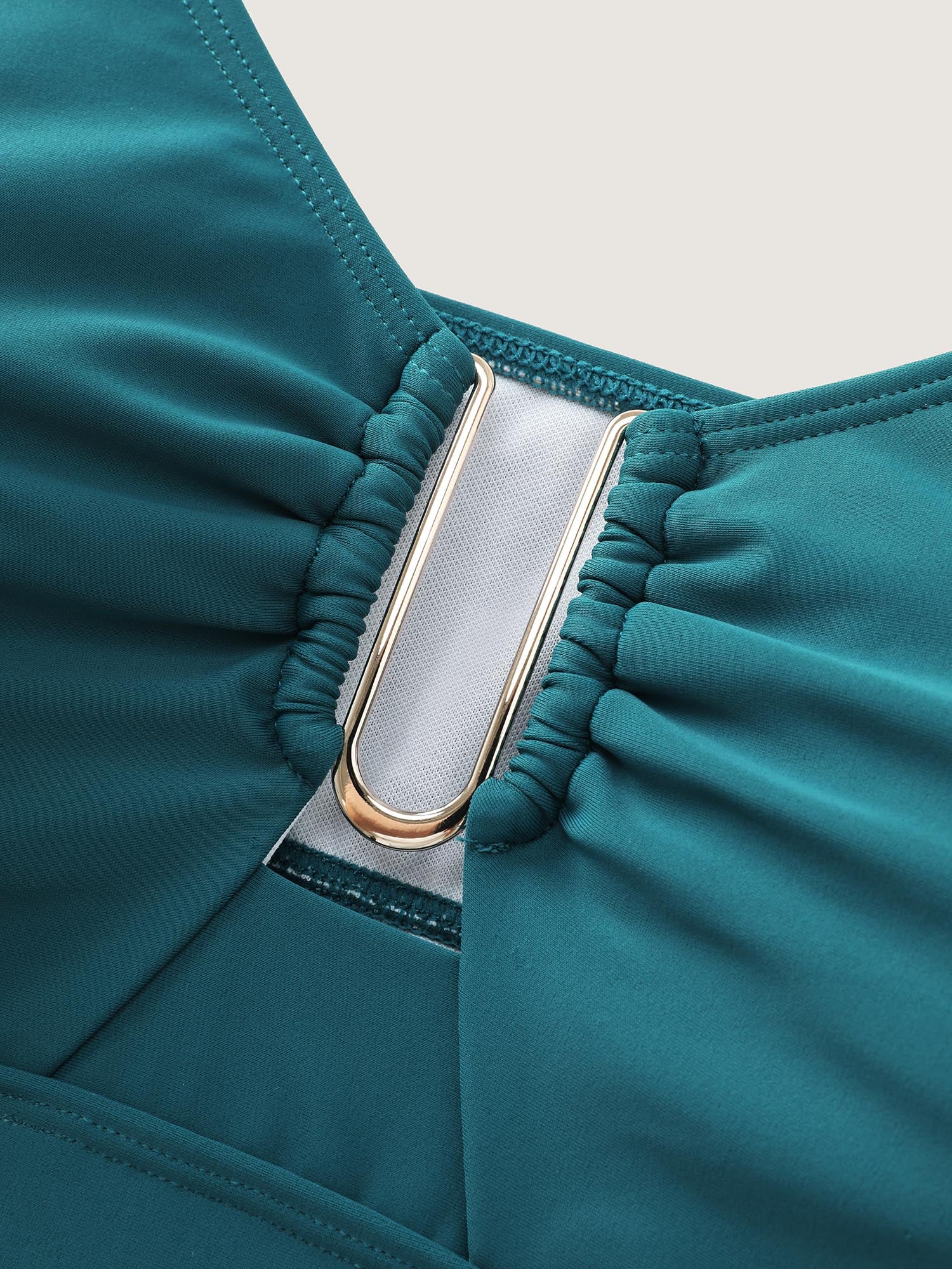 Keyhole Metal Detail Pockets Swim Dress - Image 8