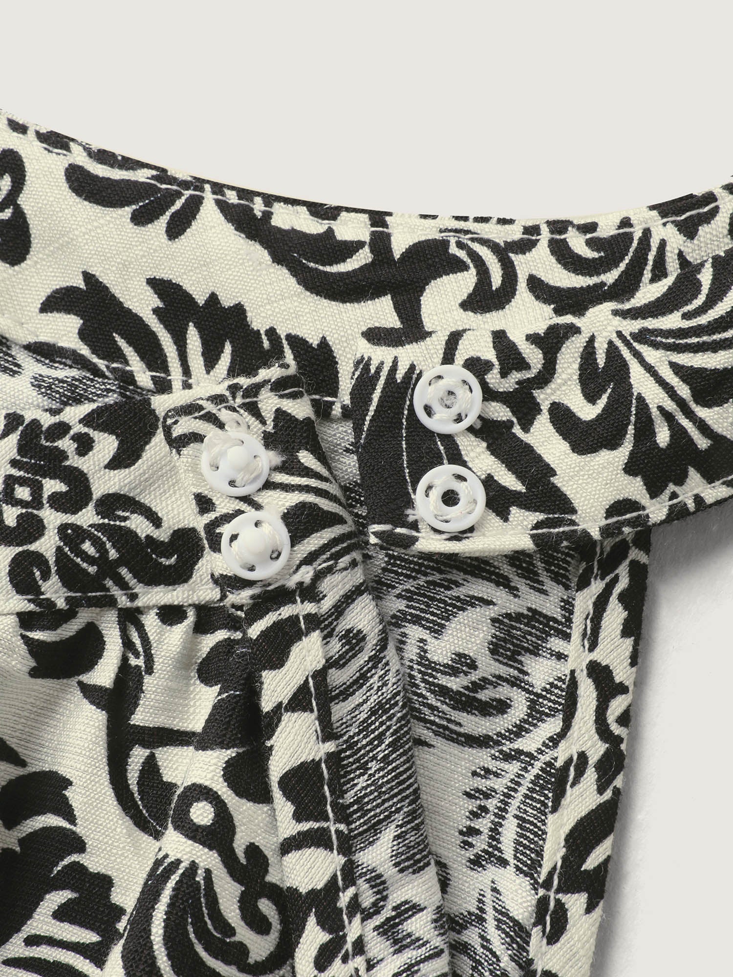 Keyhole Neck Damask Wide-Leg Jumpsuit - Image 5