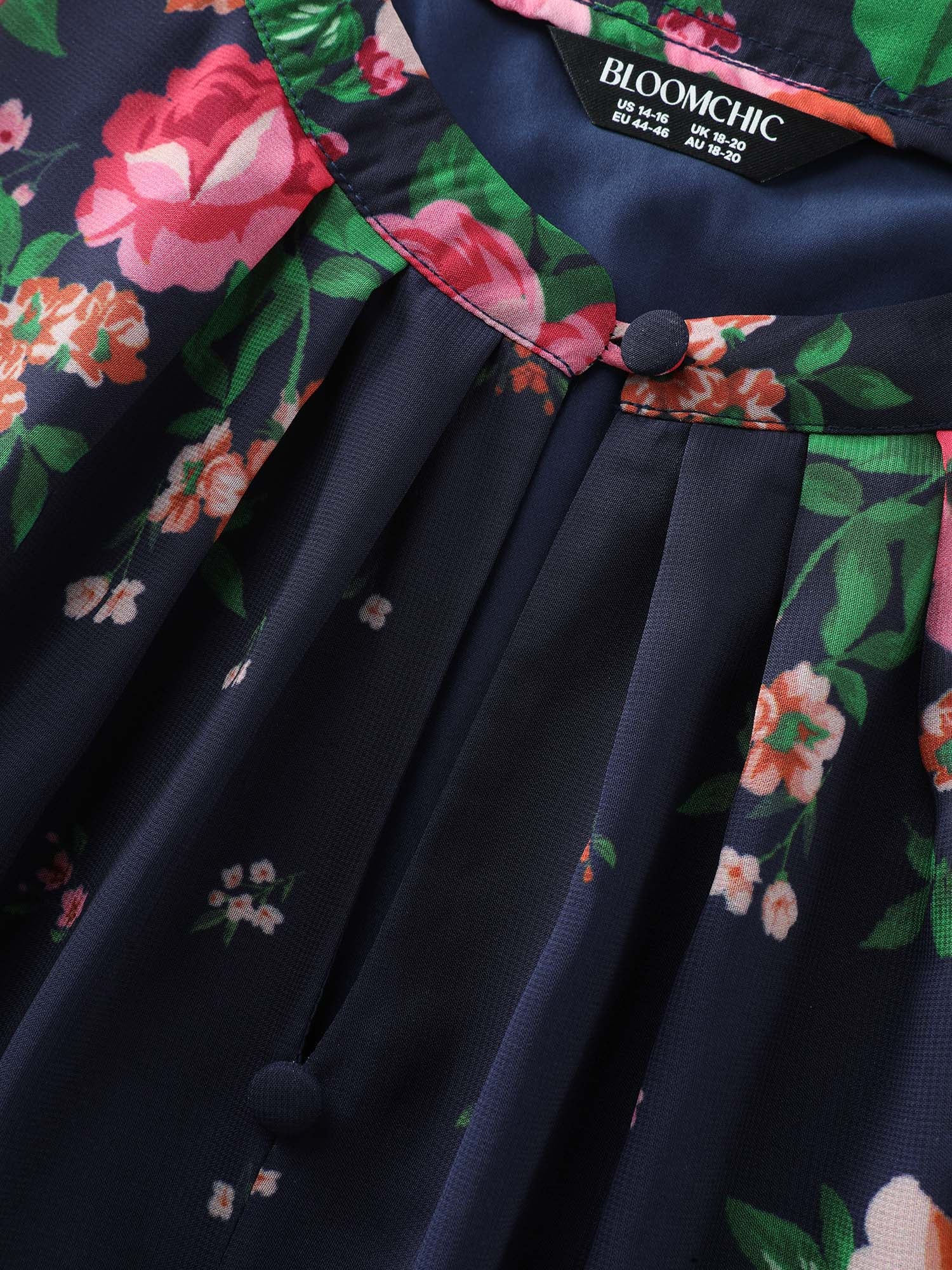 Keyhole Neckline Floral Print Midi Dress - Image 6