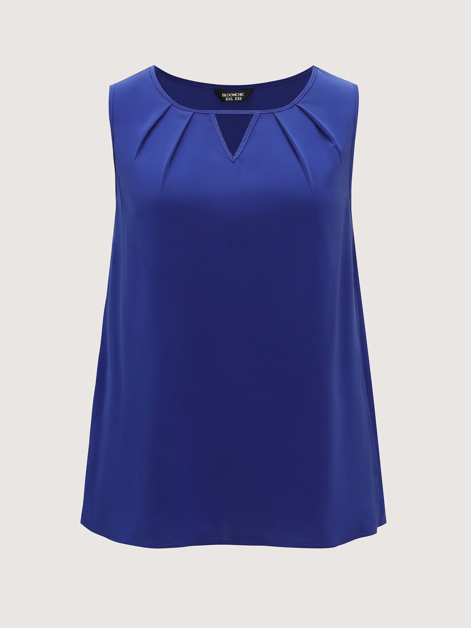 Keyhole Neckline Pleated A-Line Tank Top - Image 7
