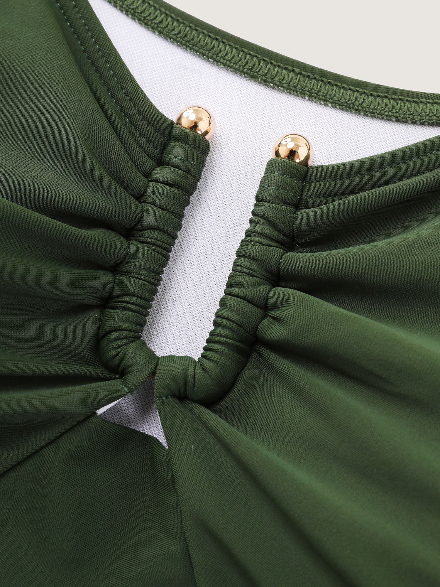 Keyhole Ruched Bodice Fit And Flare Swim Top - Image 5
