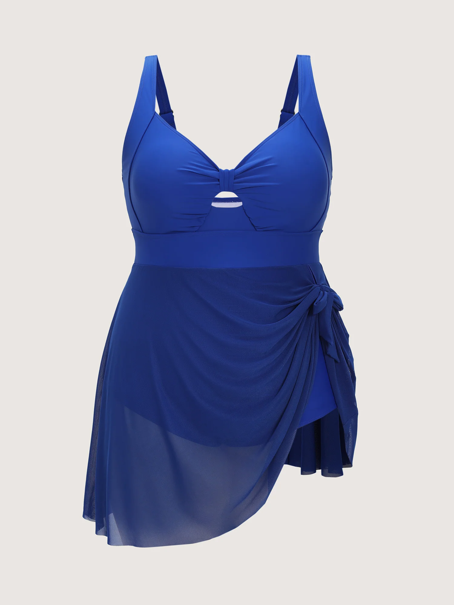 Keyhole Wrap Mesh Swim Dress - Image 9