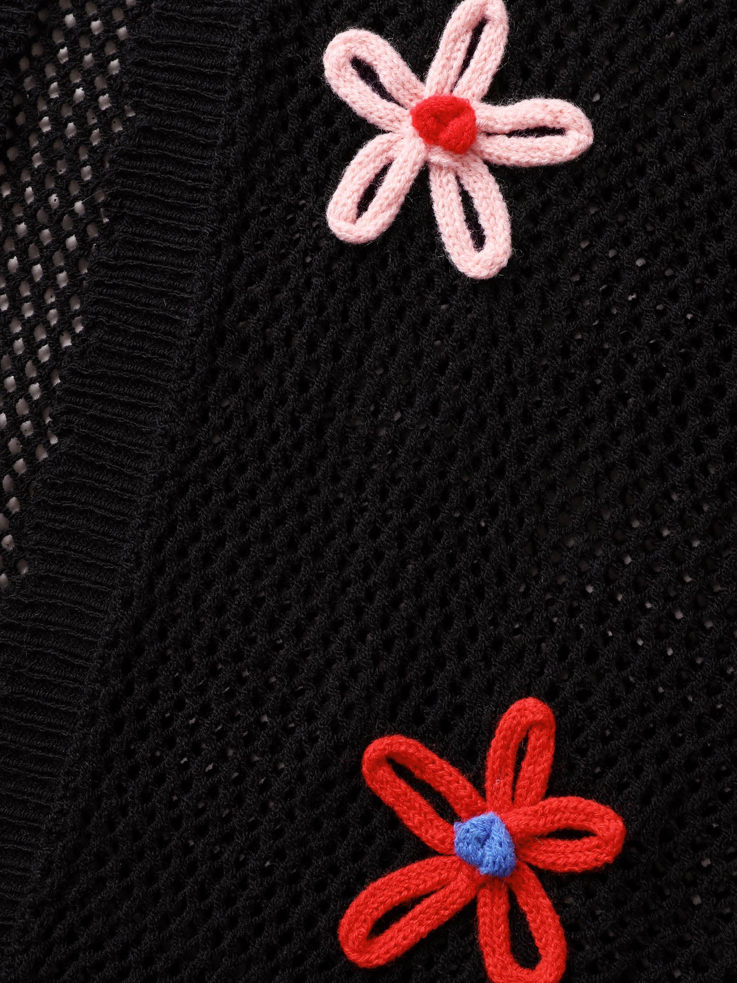 Knit Floral Front Tie Cardigan - Image 7