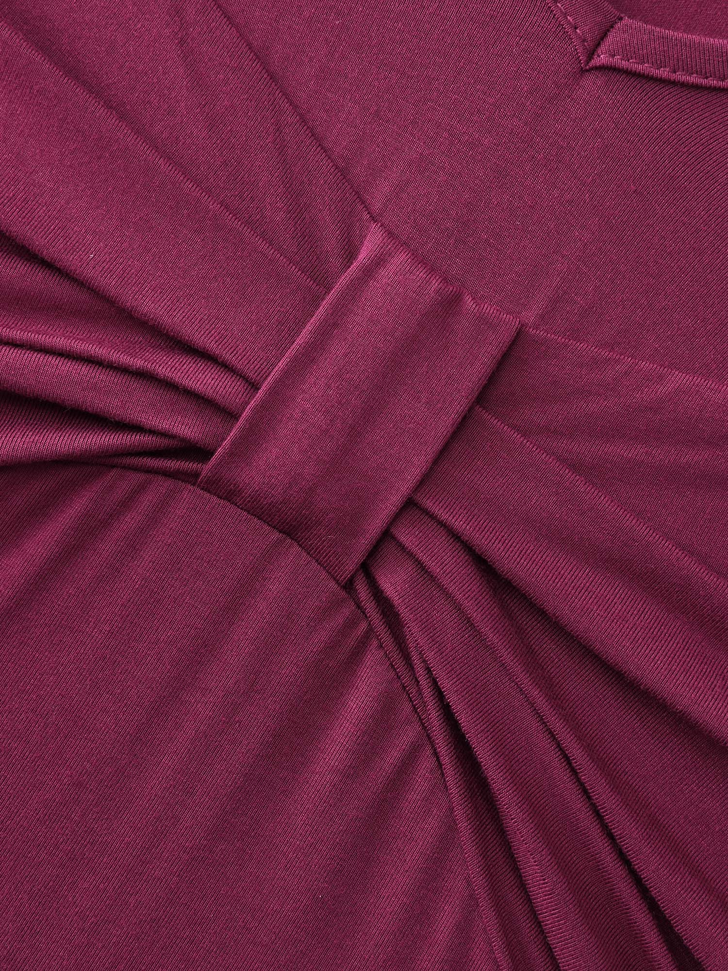Knotted Bodice Deep V-Neckline Knit Top - Image 5