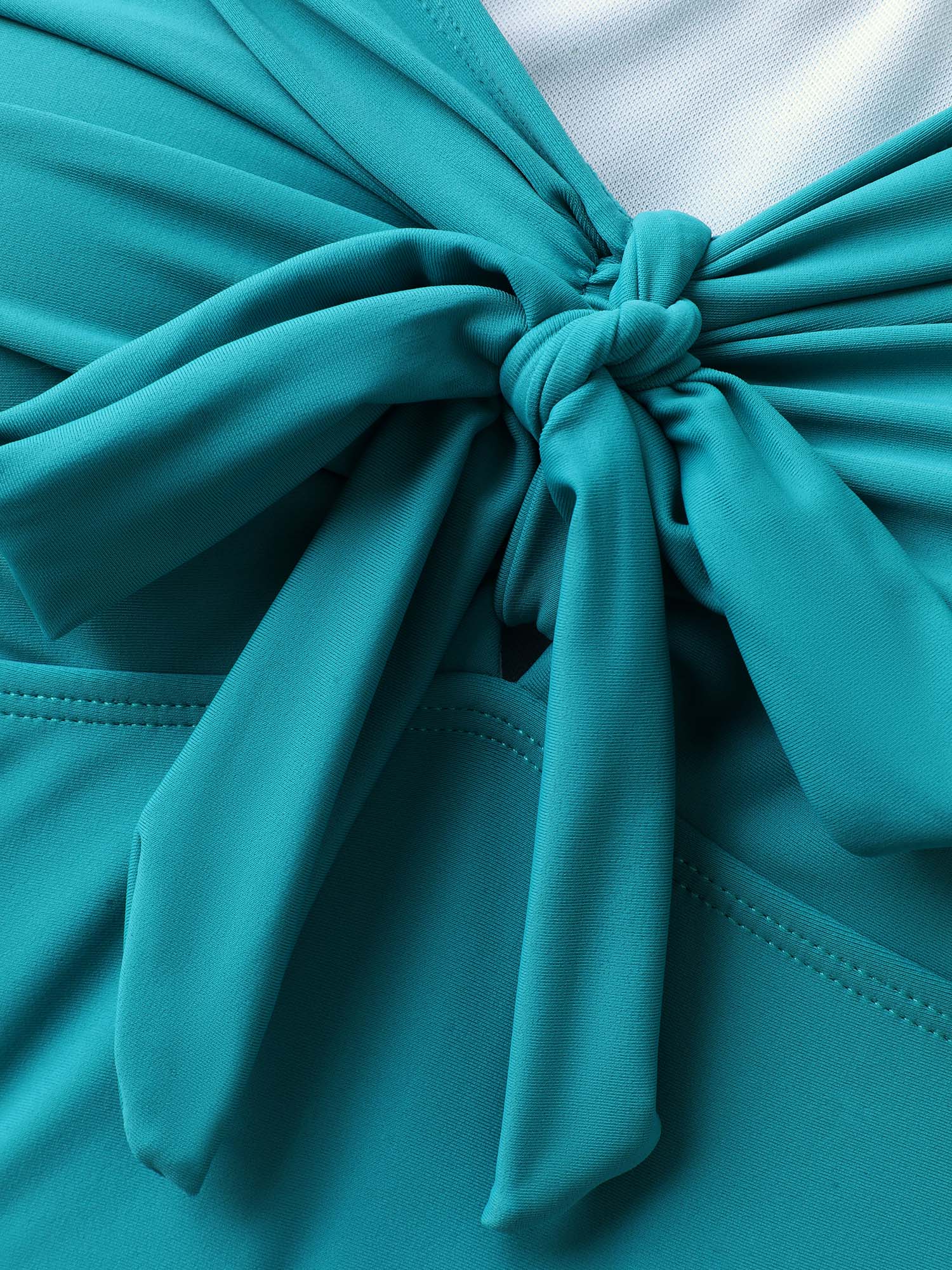 Knotted Bodice Flared Sleeve Swim Top - Image 5