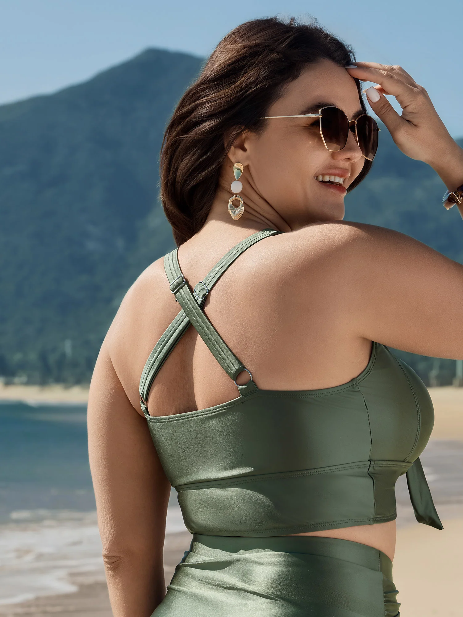Knotted Bodice Ruched Bikini Top - Image 4