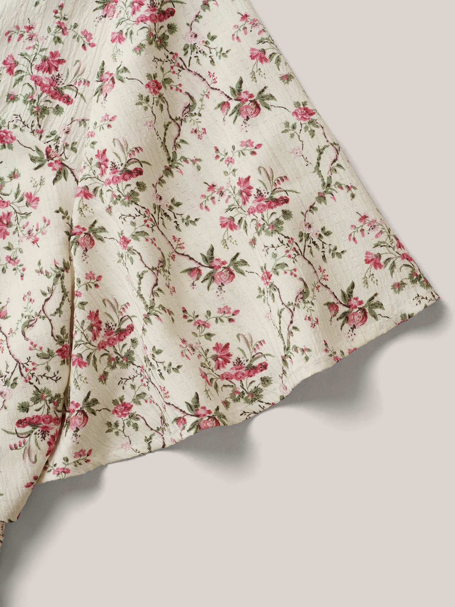 Knotted Floral Print Flared Sleeve Blouse - Image 5