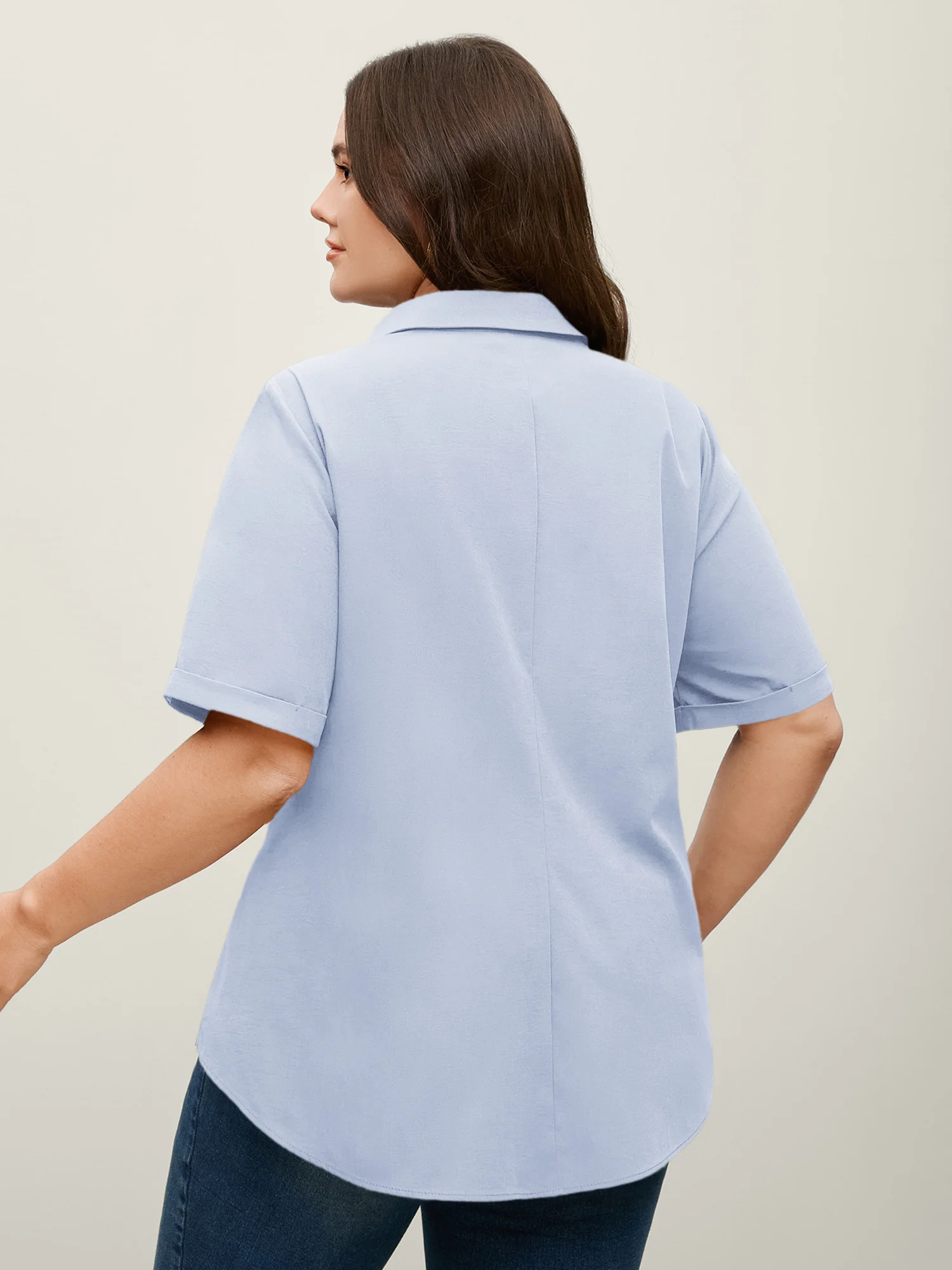 Knotted Front Asymmetrical Hem Blouse - Image 21
