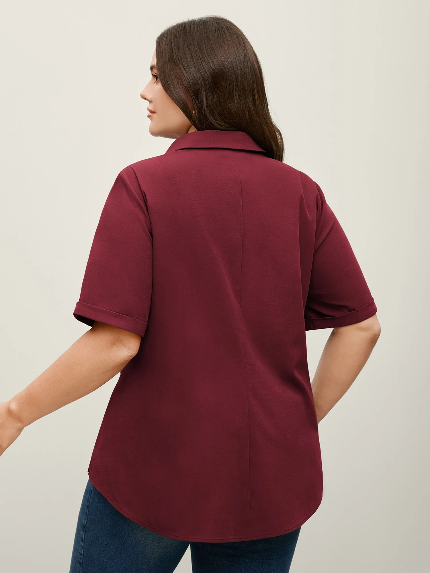 Knotted Front Asymmetrical Hem Blouse - Image 26
