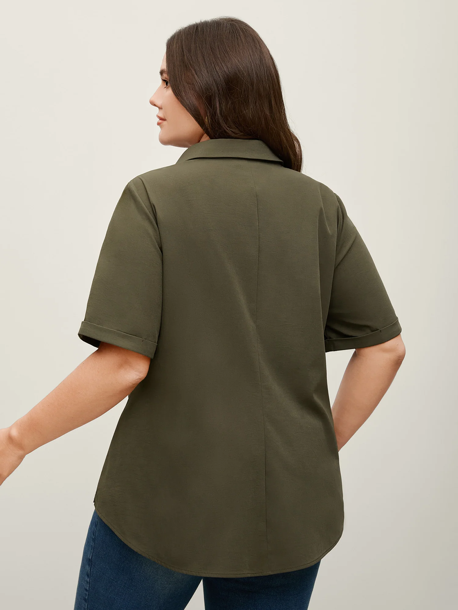 Knotted Front Asymmetrical Hem Blouse - Image 31