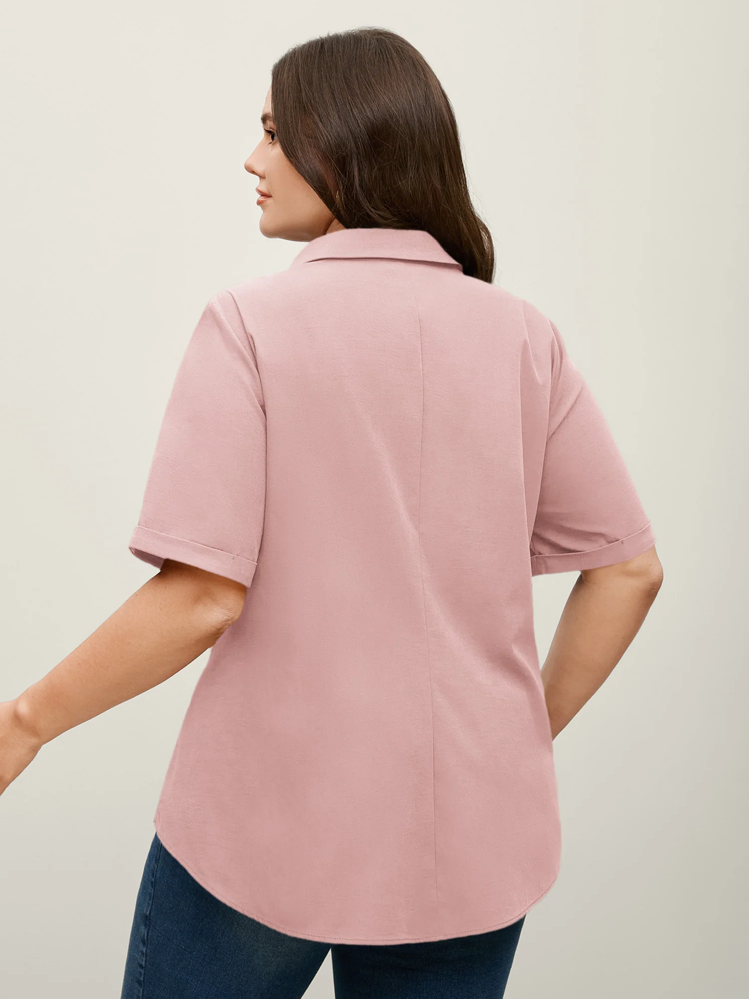 Knotted Front Asymmetrical Hem Blouse - Image 36