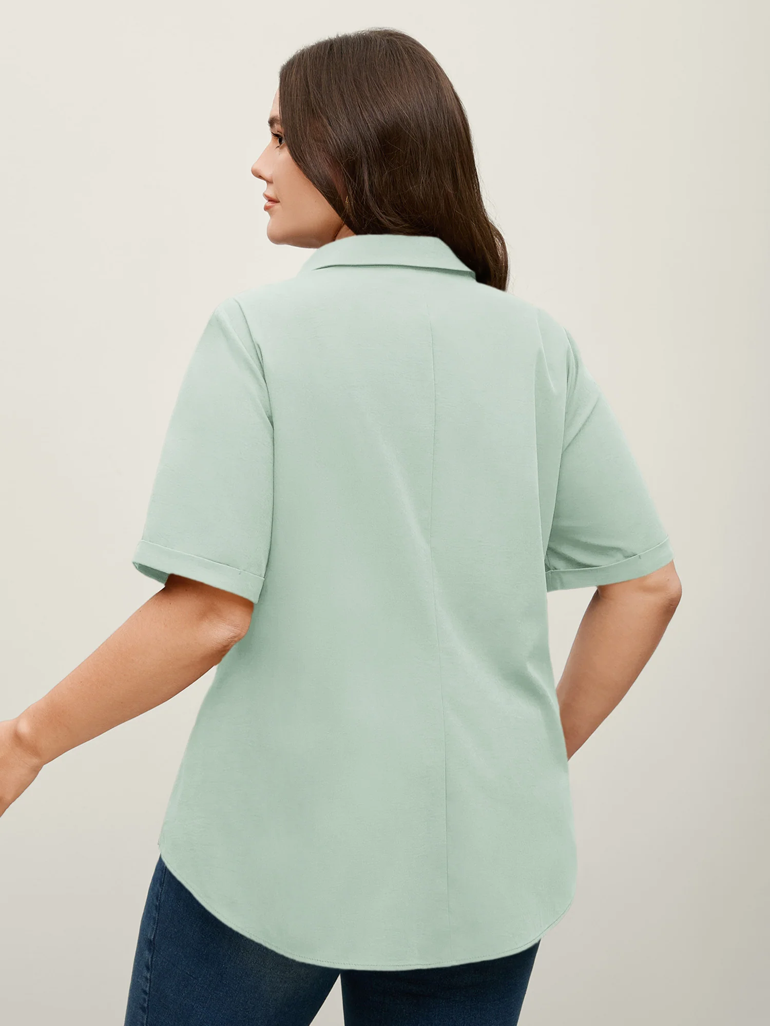 Knotted Front Asymmetrical Hem Blouse - Image 41