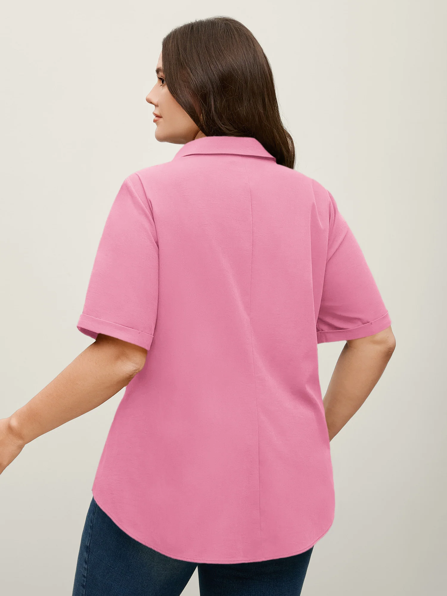 Knotted Front Asymmetrical Hem Blouse - Image 46