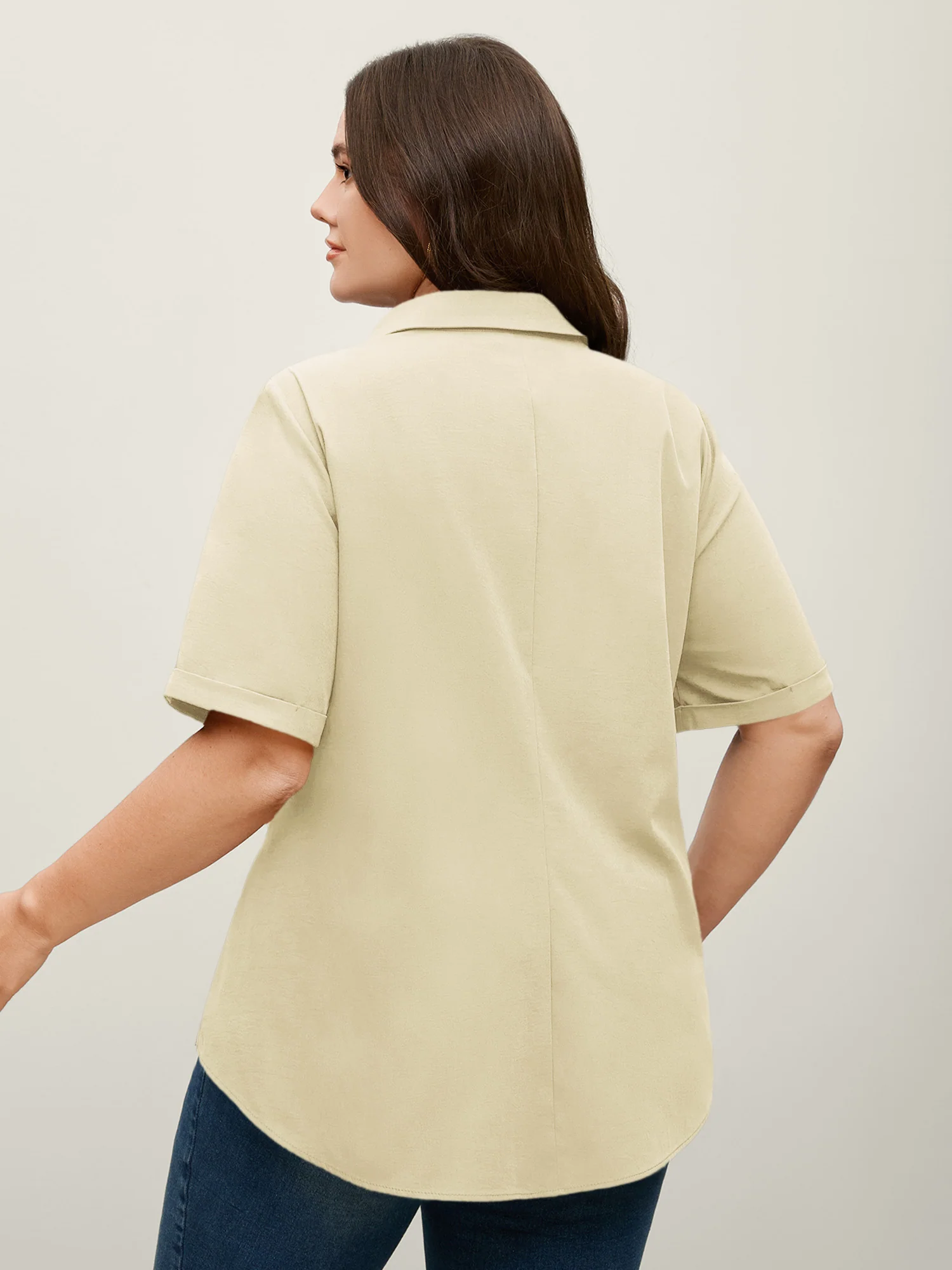 Knotted Front Asymmetrical Hem Blouse - Image 51