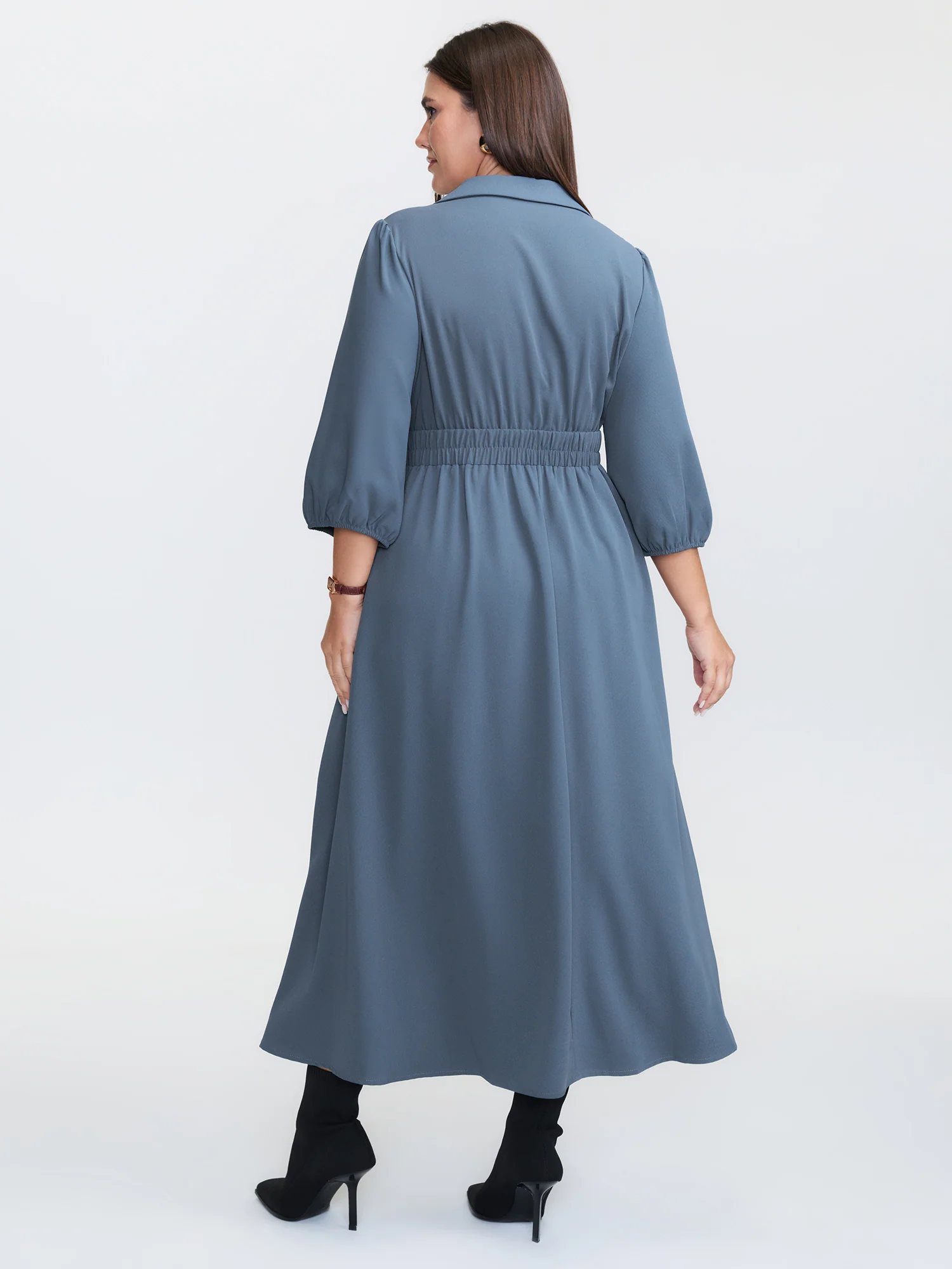 Knotted Front Placket Shirt Dress - Image 4