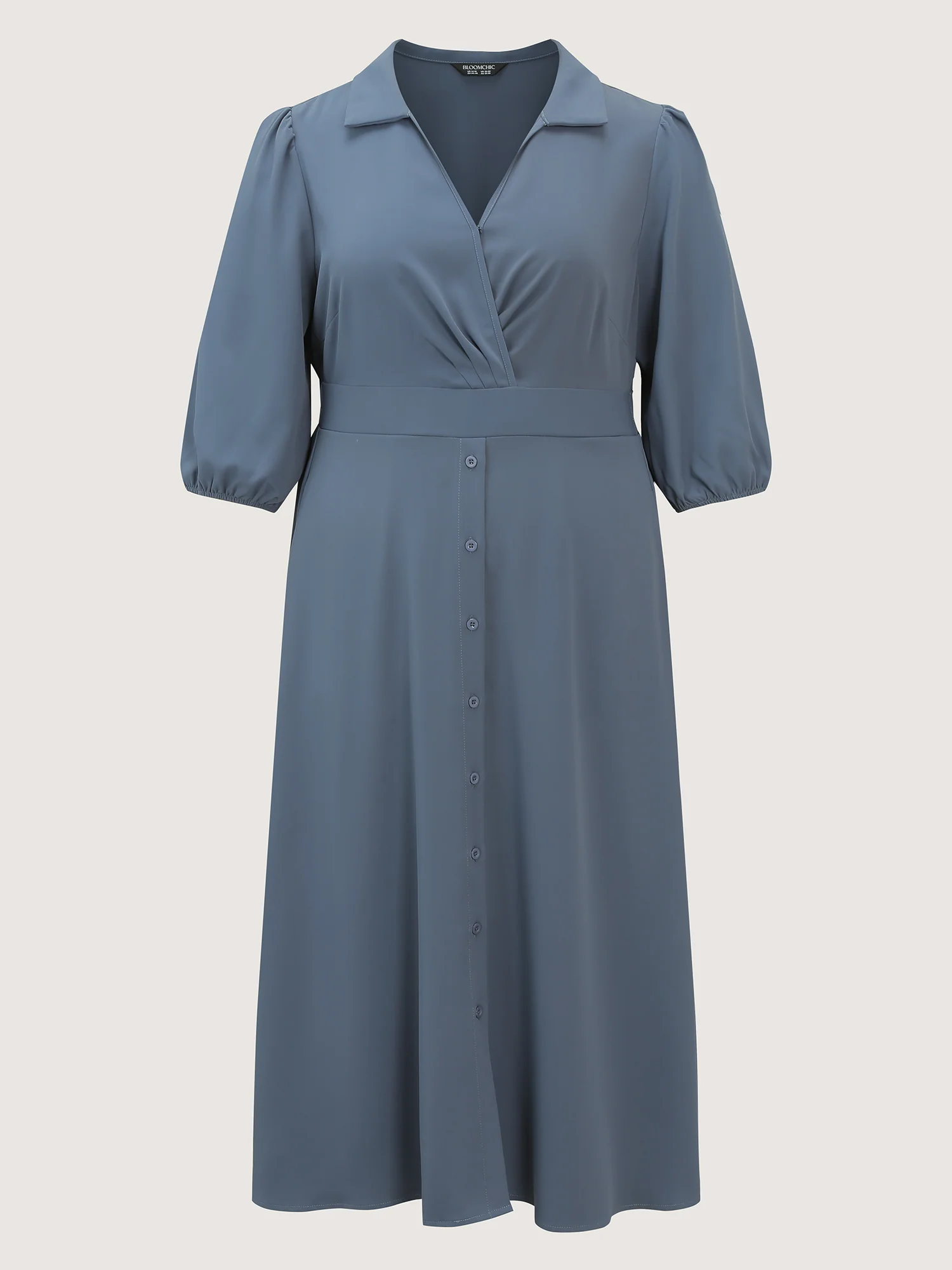 Knotted Front Placket Shirt Dress - Image 7