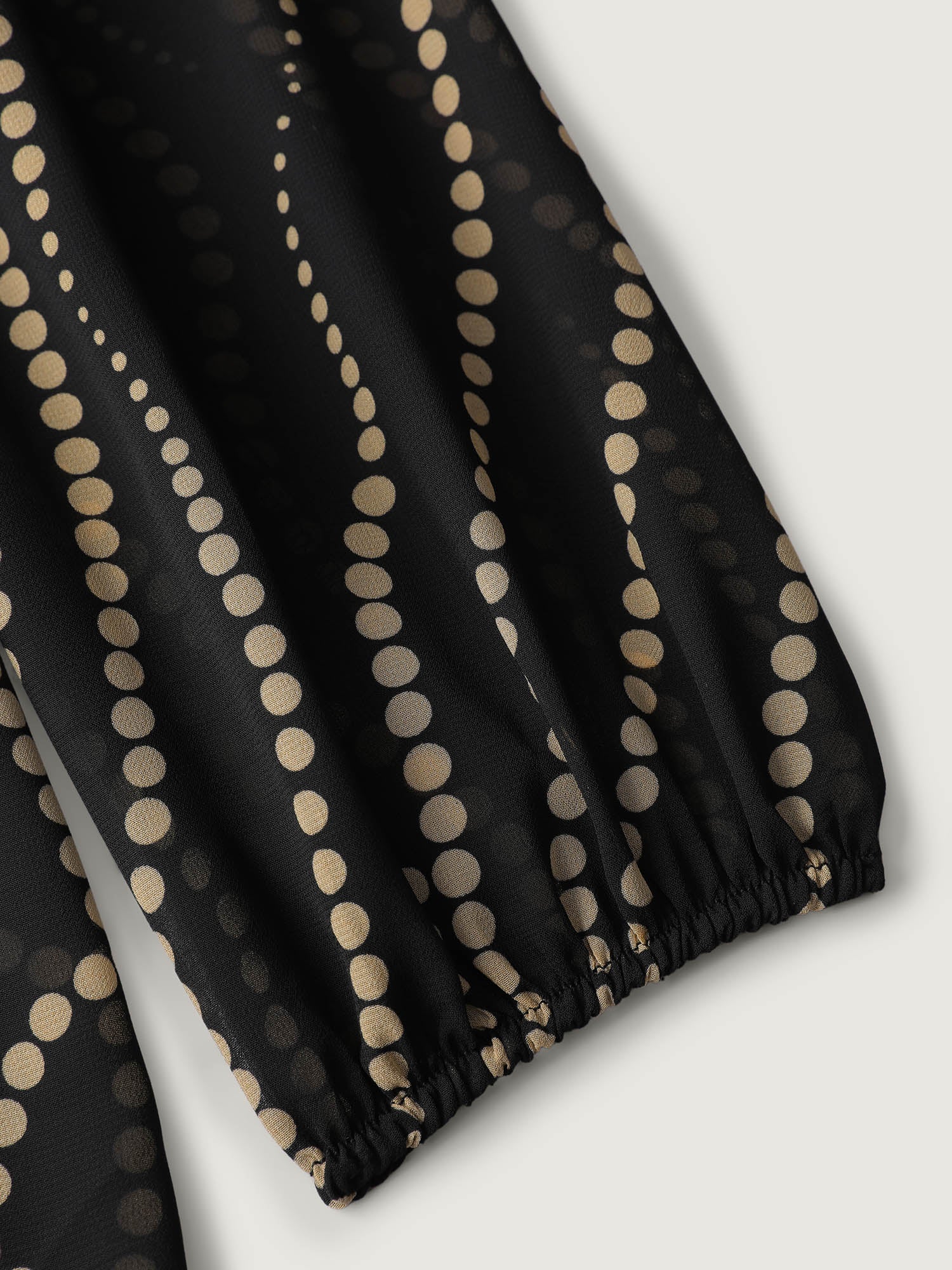 Knotted Neckline Chiffon Print Blouse - Image 7