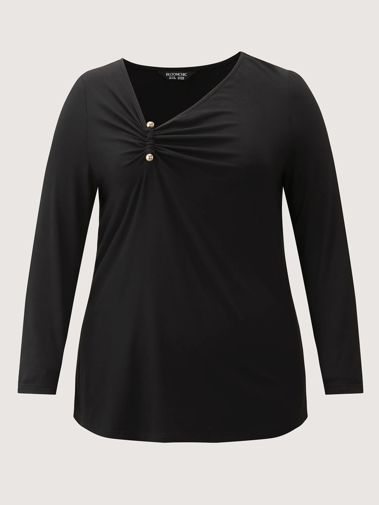 Knotted Side Neckline Stretchy Knit Top - Image 5