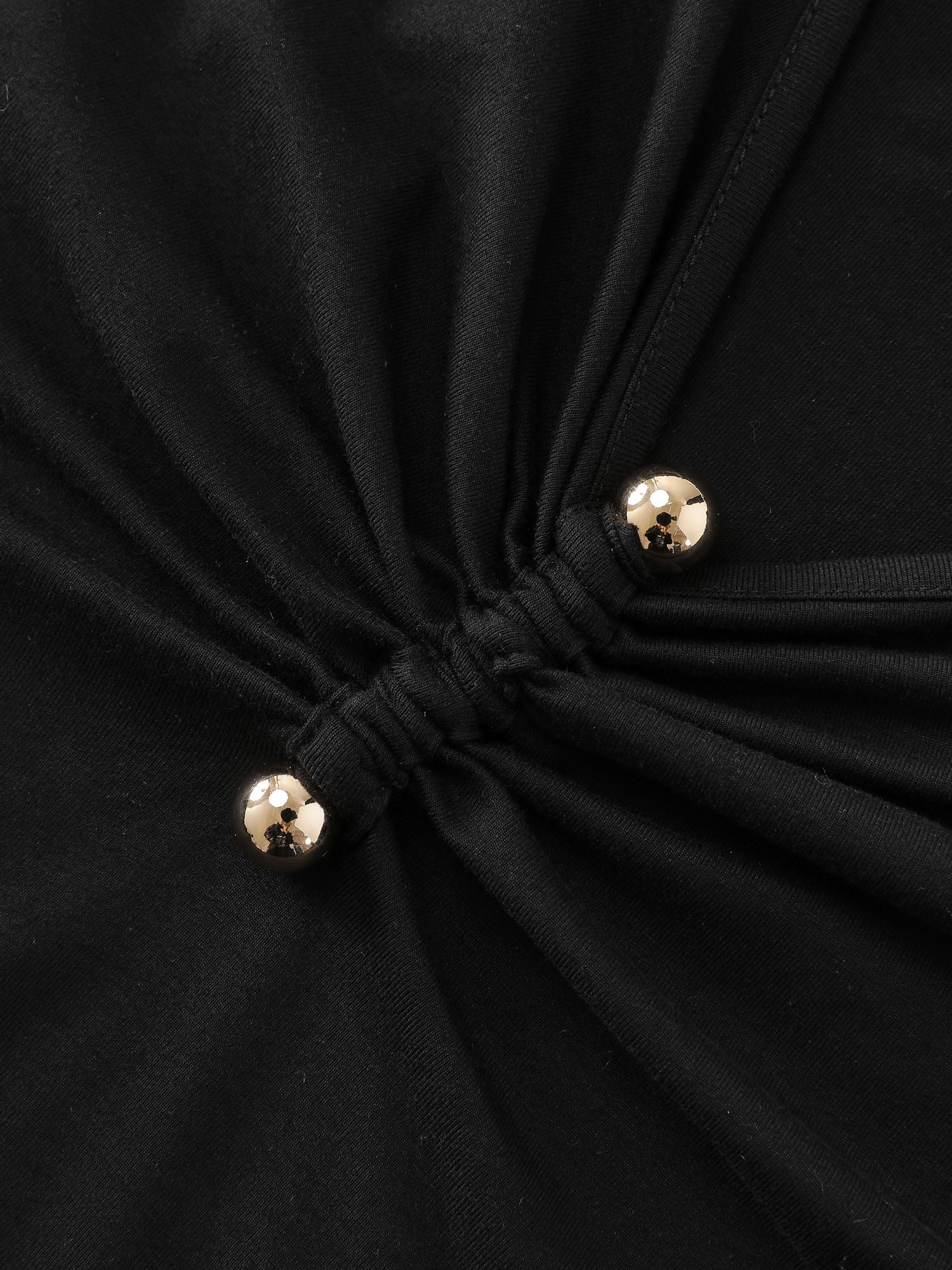 Knotted Side Neckline Stretchy Knit Top - Image 6