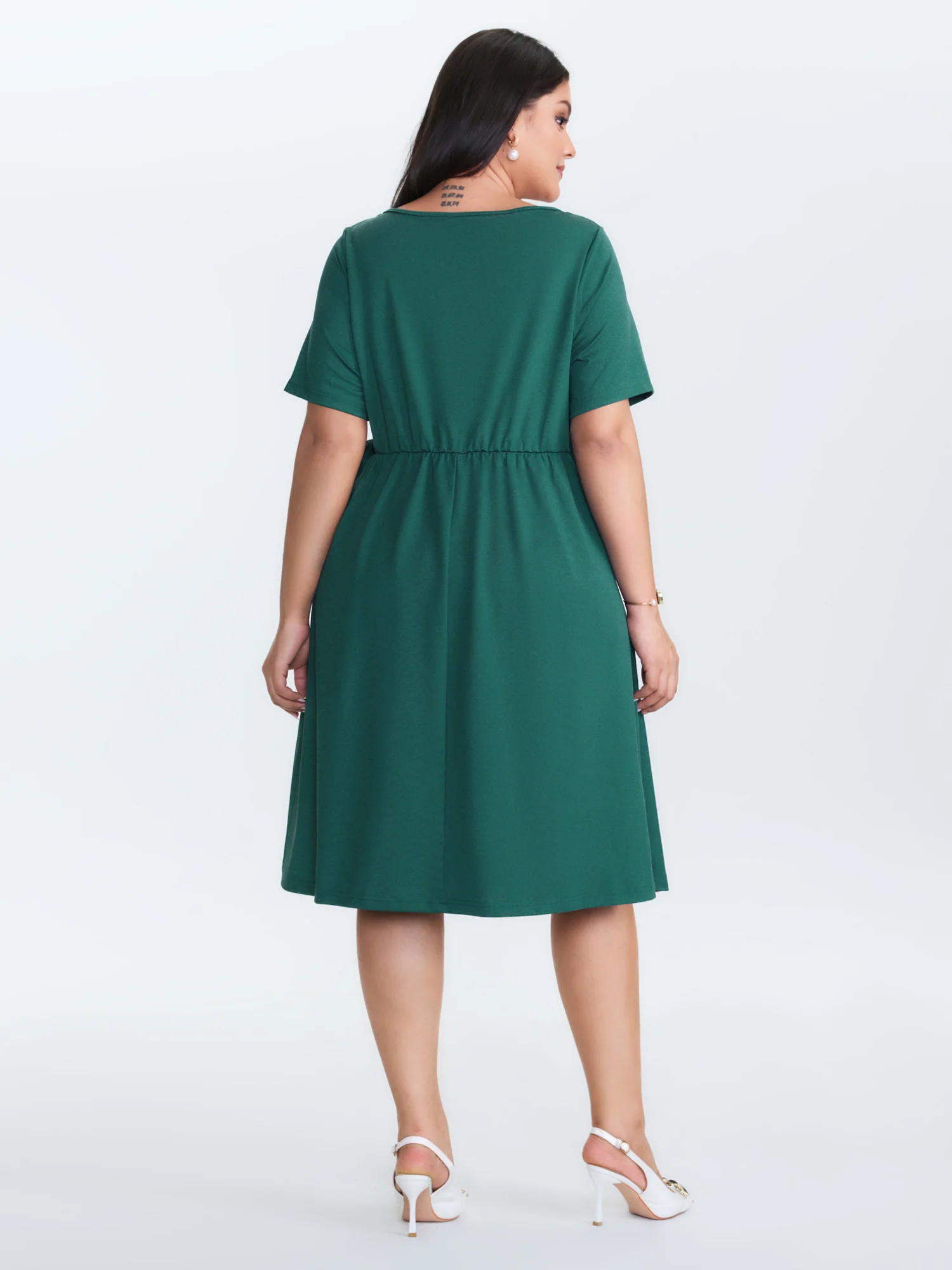 Knotted Side-Tie Wrap Mini Dress - Image 4