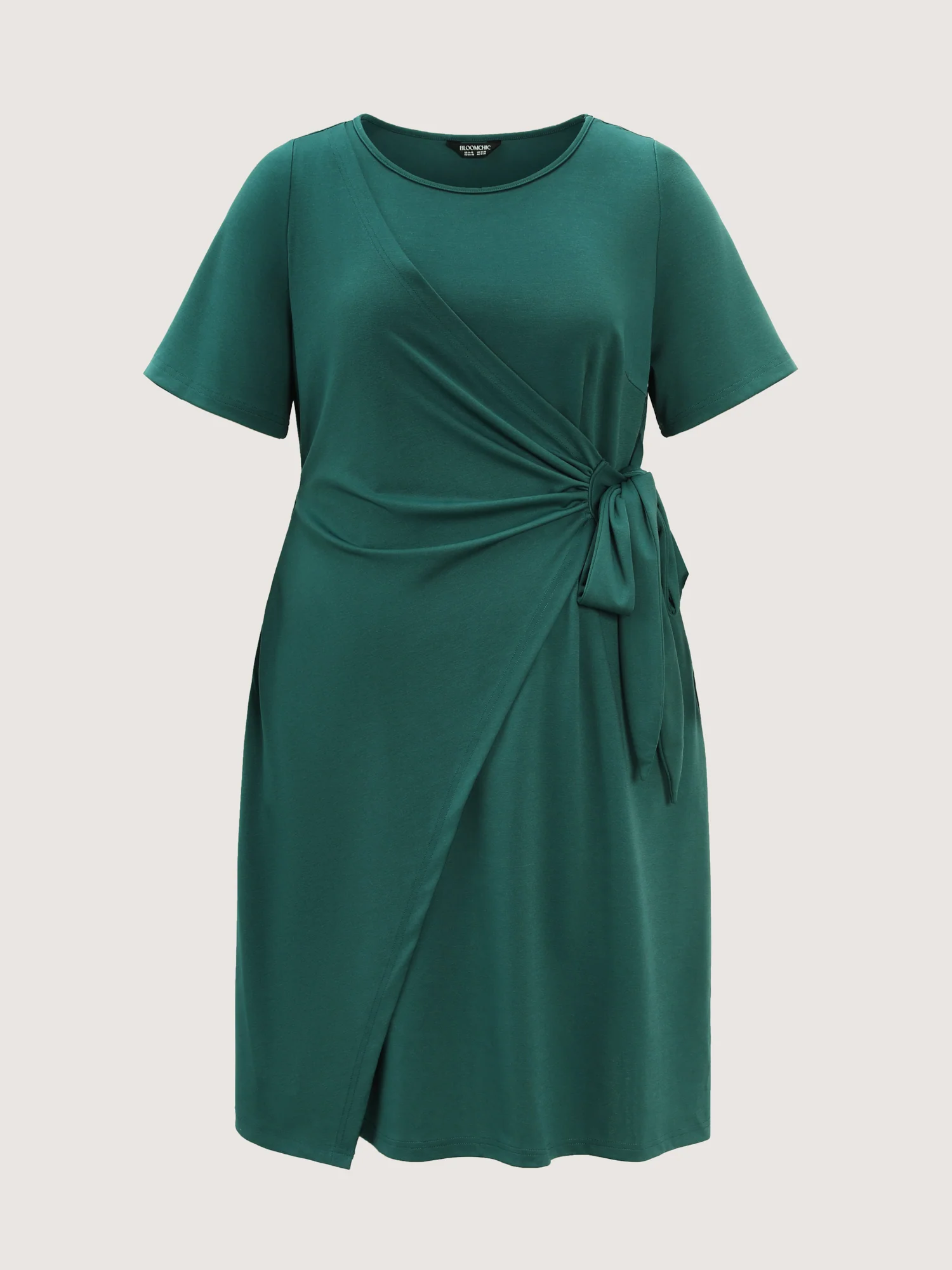Knotted Side-Tie Wrap Mini Dress - Image 6