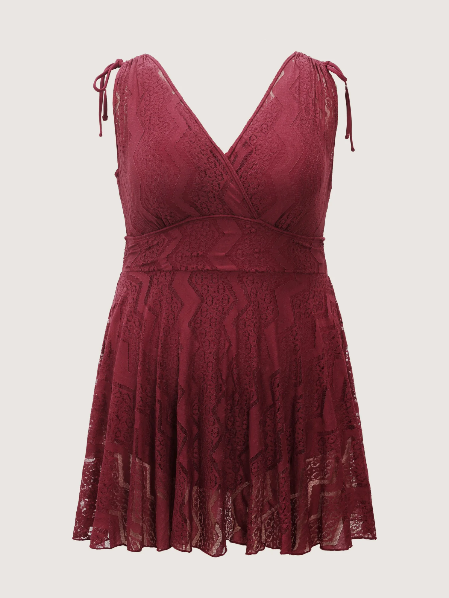 Lace Channel Drawstring Swim Dress - Image 5