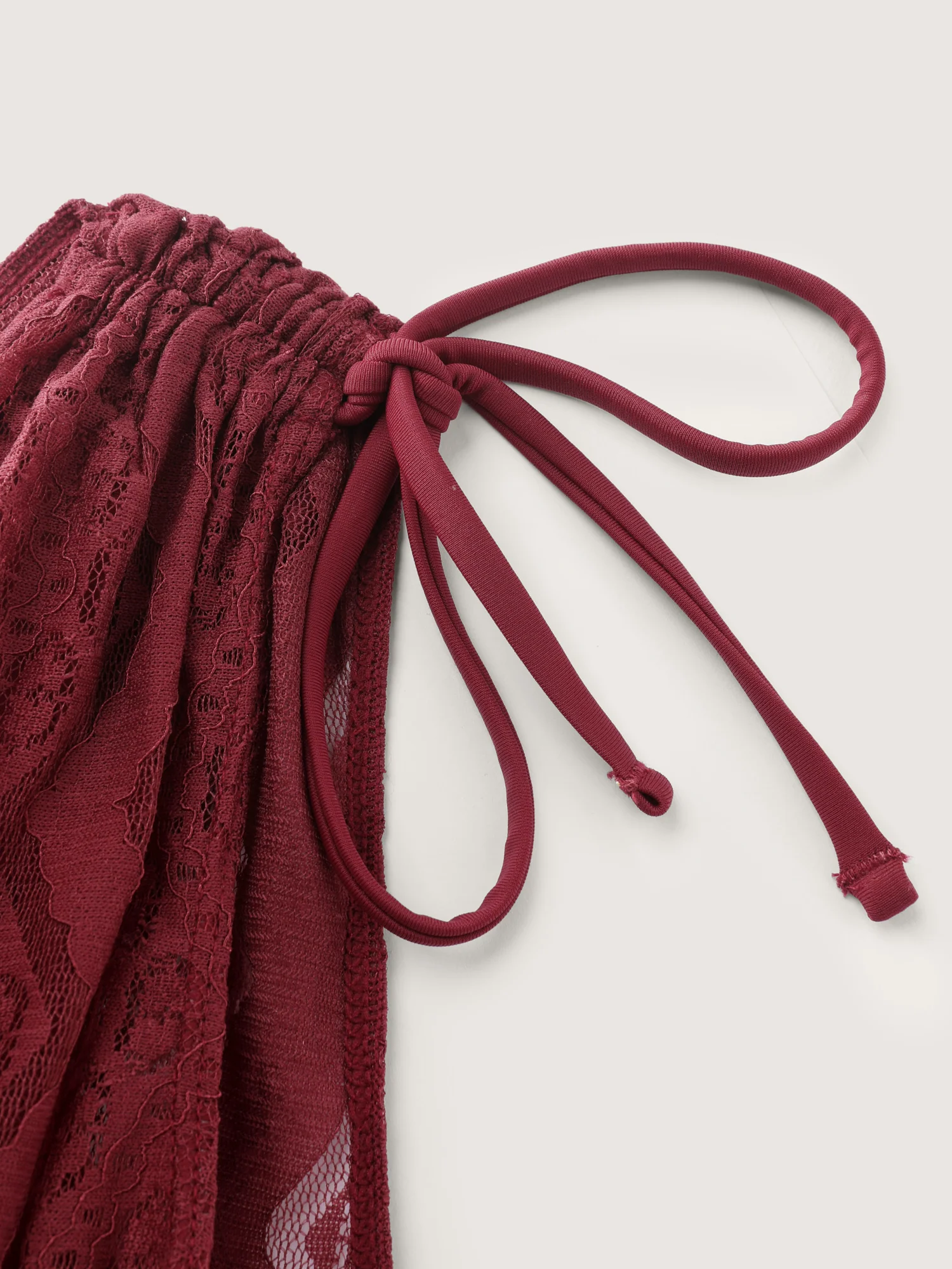 Lace Channel Drawstring Swim Dress - Image 8