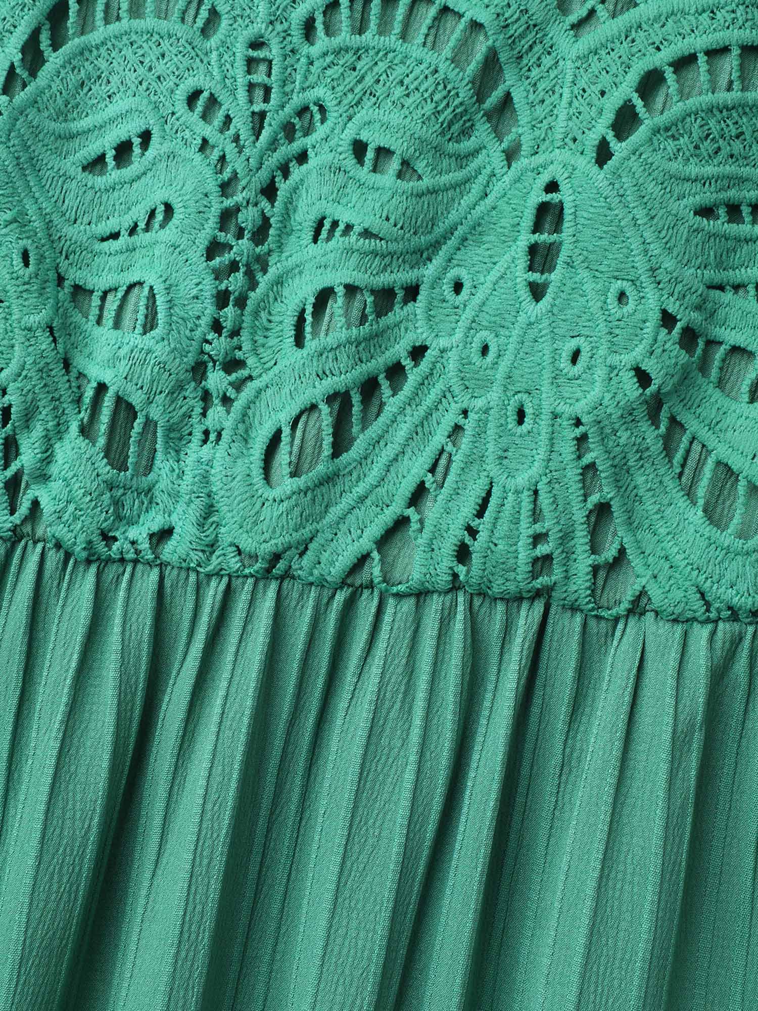 Lace Cut-Out Flutter Sleeve Midi Dress - Image 5