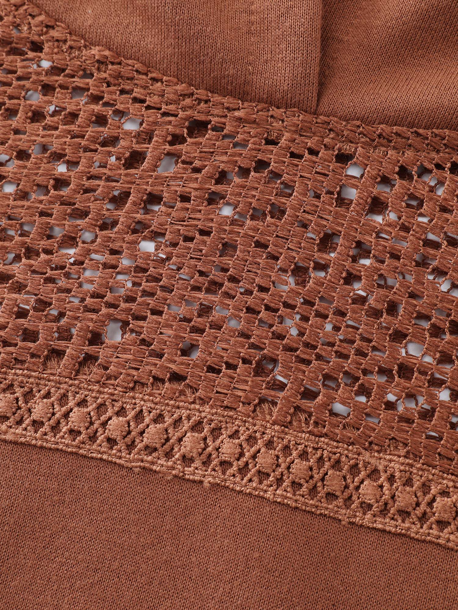 Lace Cut-Out Neckline Hoodie - Image 5