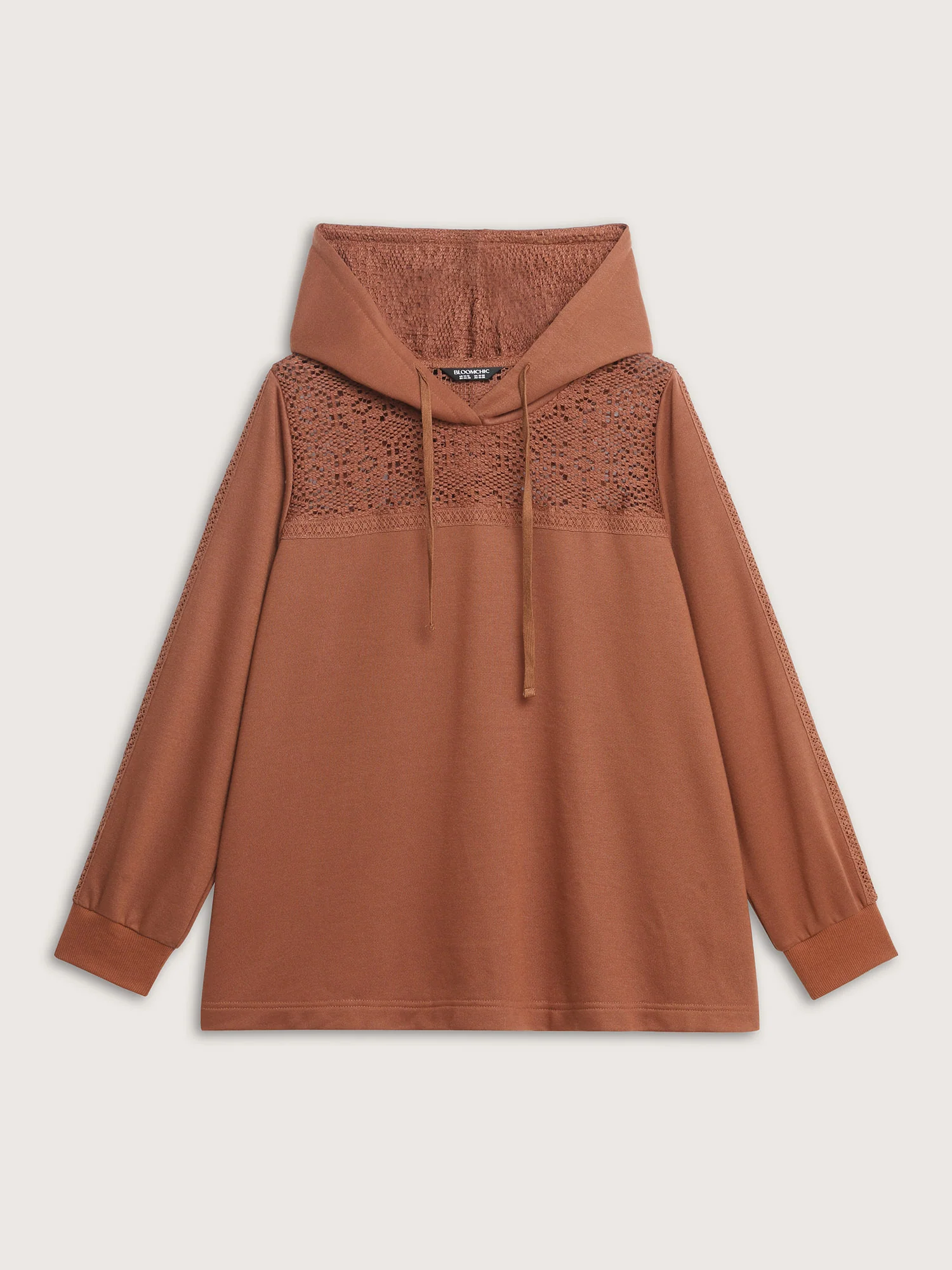 Lace Cut-Out Neckline Hoodie - Image 7