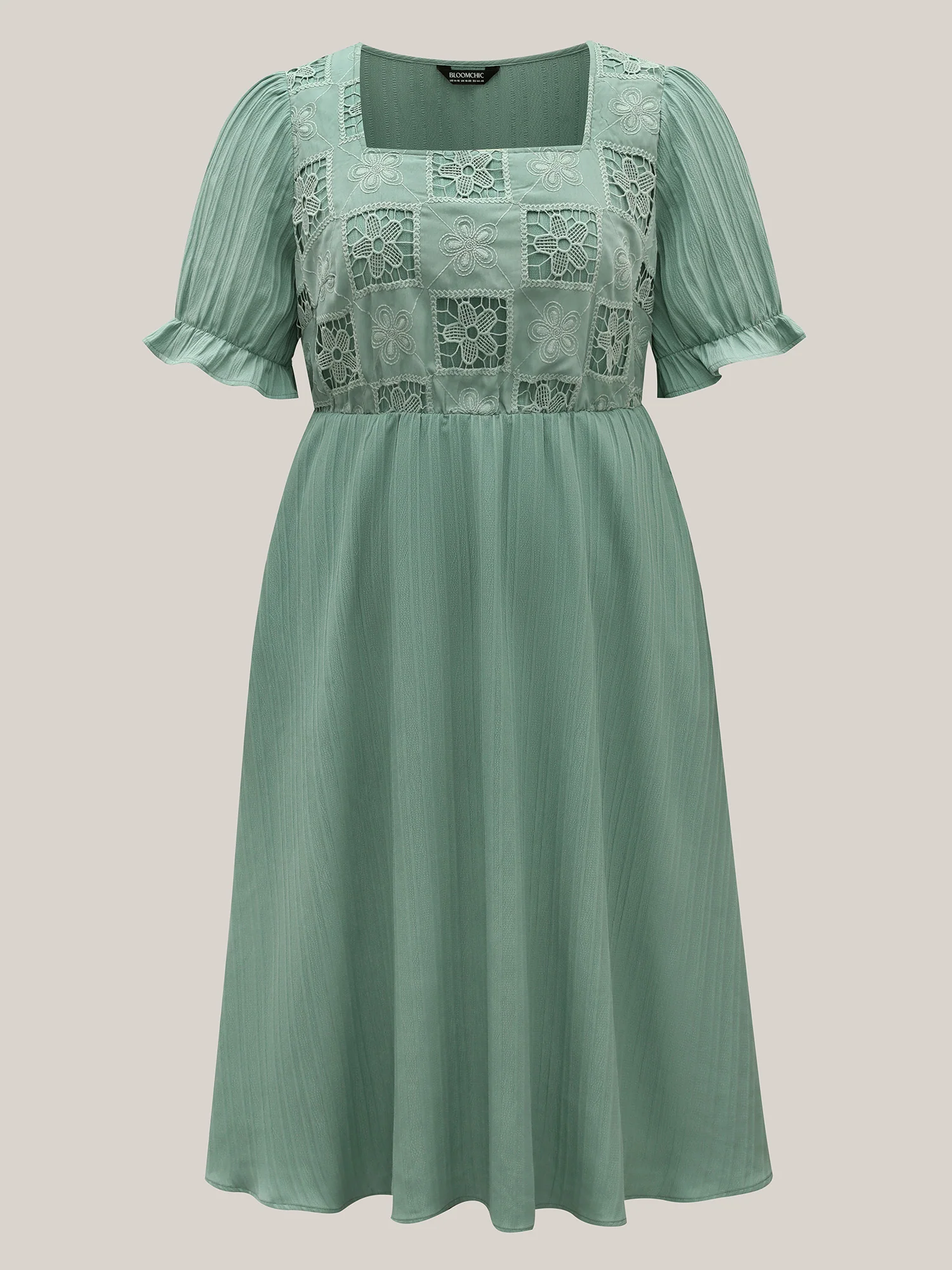 Lace Cut-Out Pockets Midi Dress - Image 5