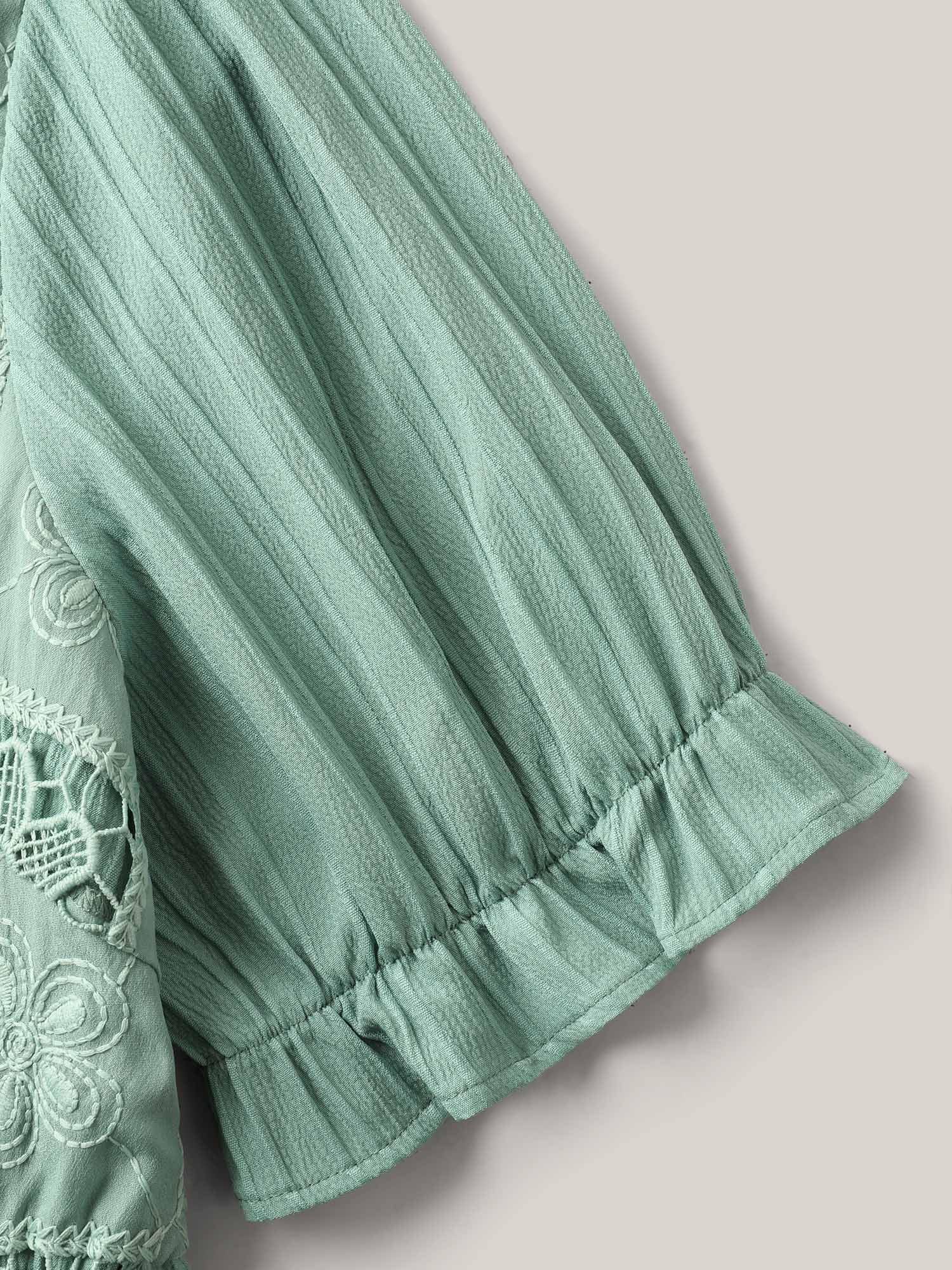 Lace Cut-Out Pockets Midi Dress - Image 7