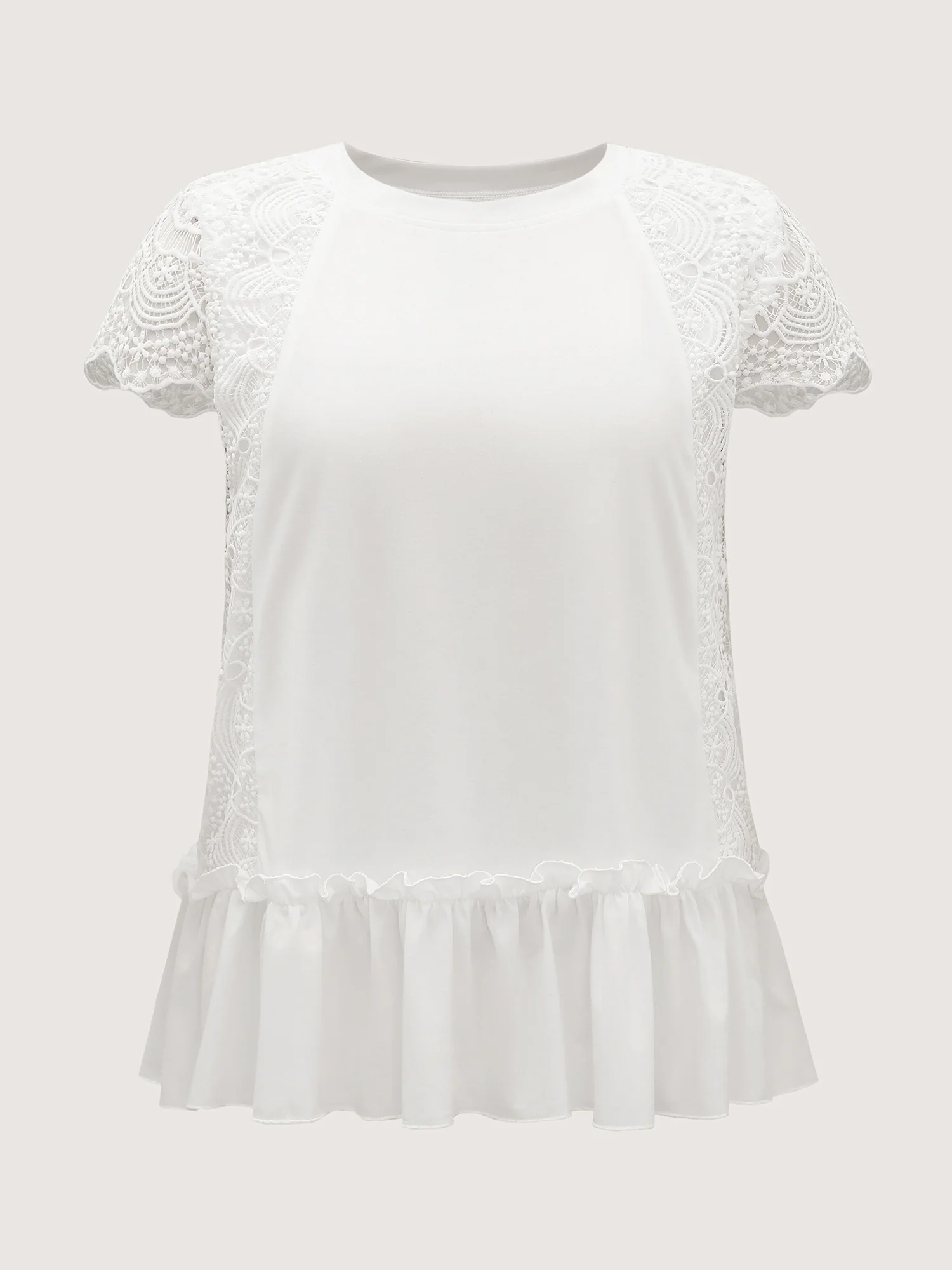 Lace Cut-Out Tiered Plain Top - Image 7