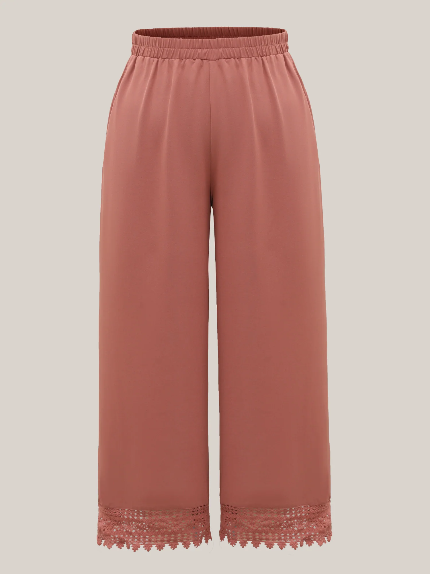 Lace Hem Wide-Leg Pocket Pants - Image 7