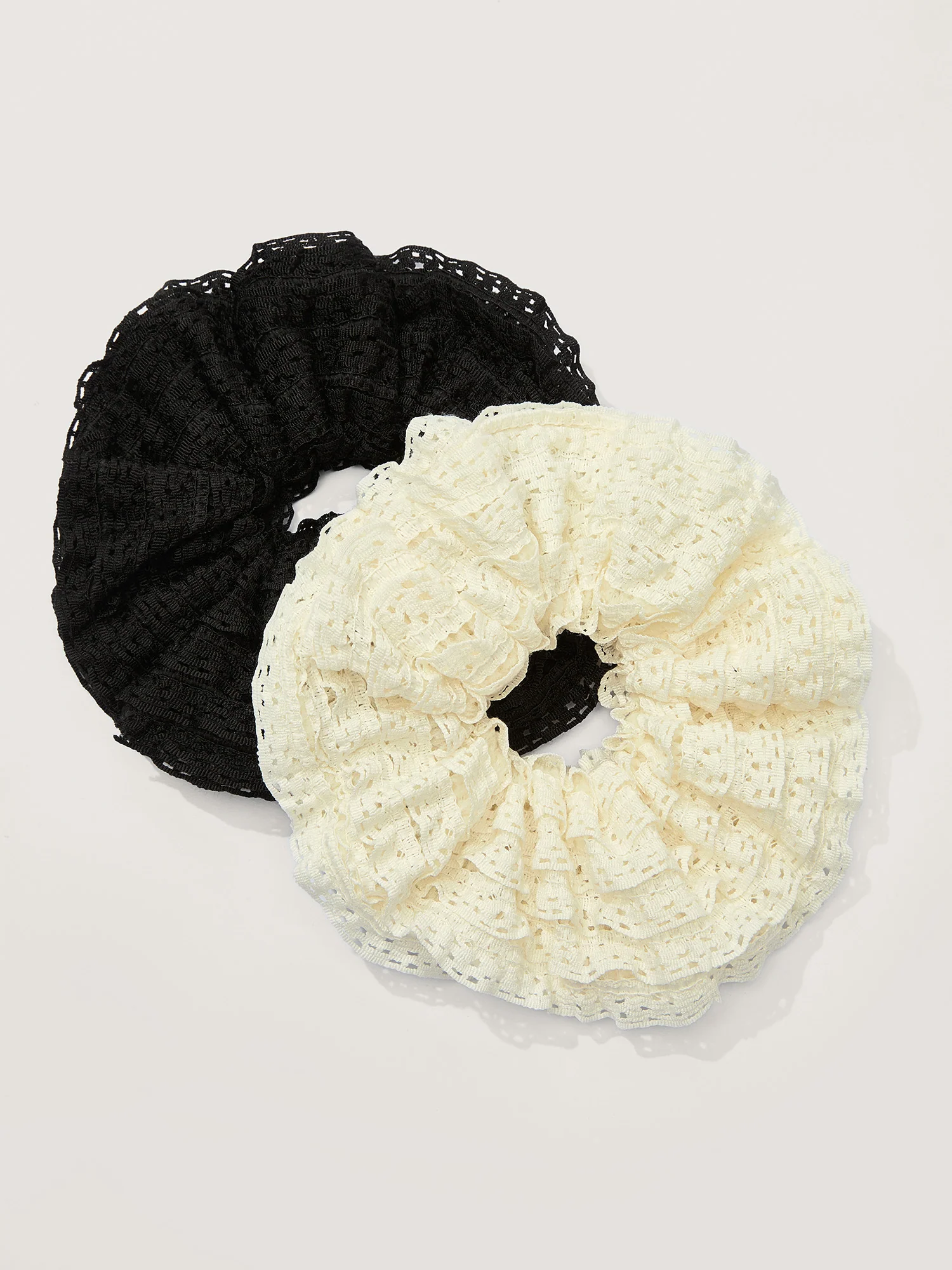Lace Non-Hair Pull 2 Piece Scrunchie - Image 2