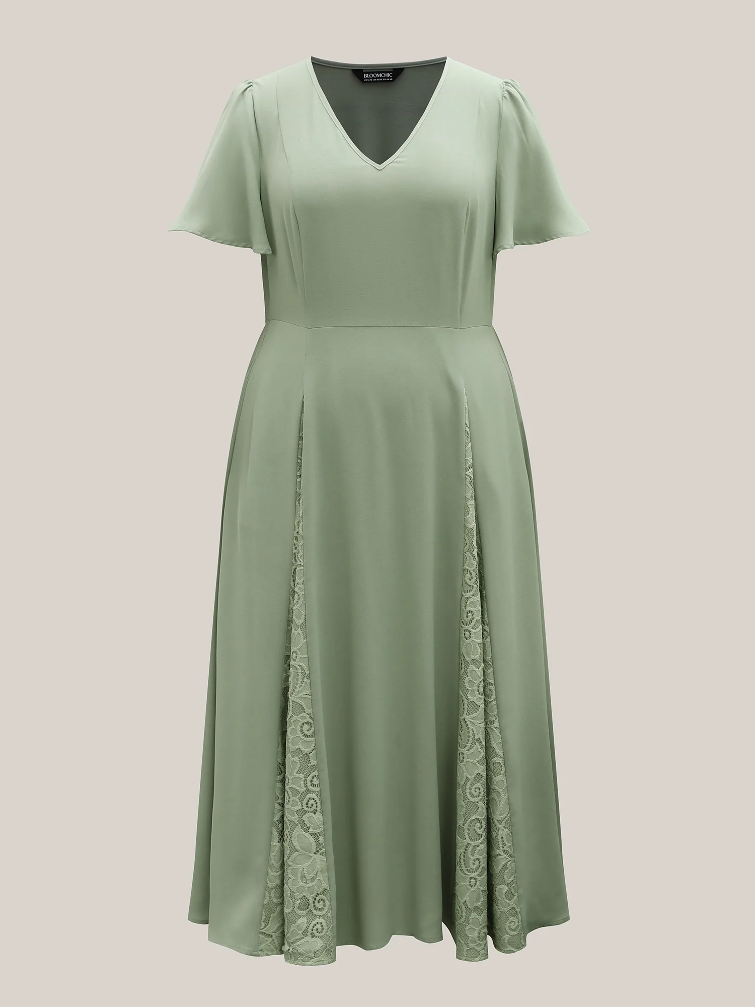 Lace Panel Cinched-Waist Maxi Dress - Image 7
