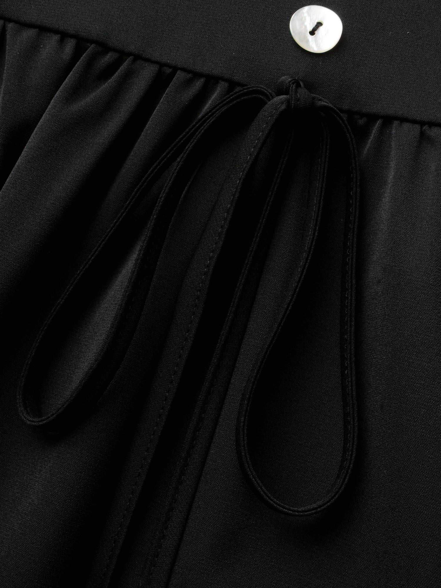 Lace Patchwork Button Detail Tie Knot Dress - Image 6